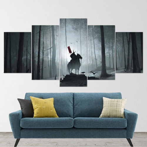 samurai-samurai-warrior-fantasy-katana-5-piece-canvas-wall-art-samurai-art-extra-large-wall-art-samurai-poster-5-piece-5-pane