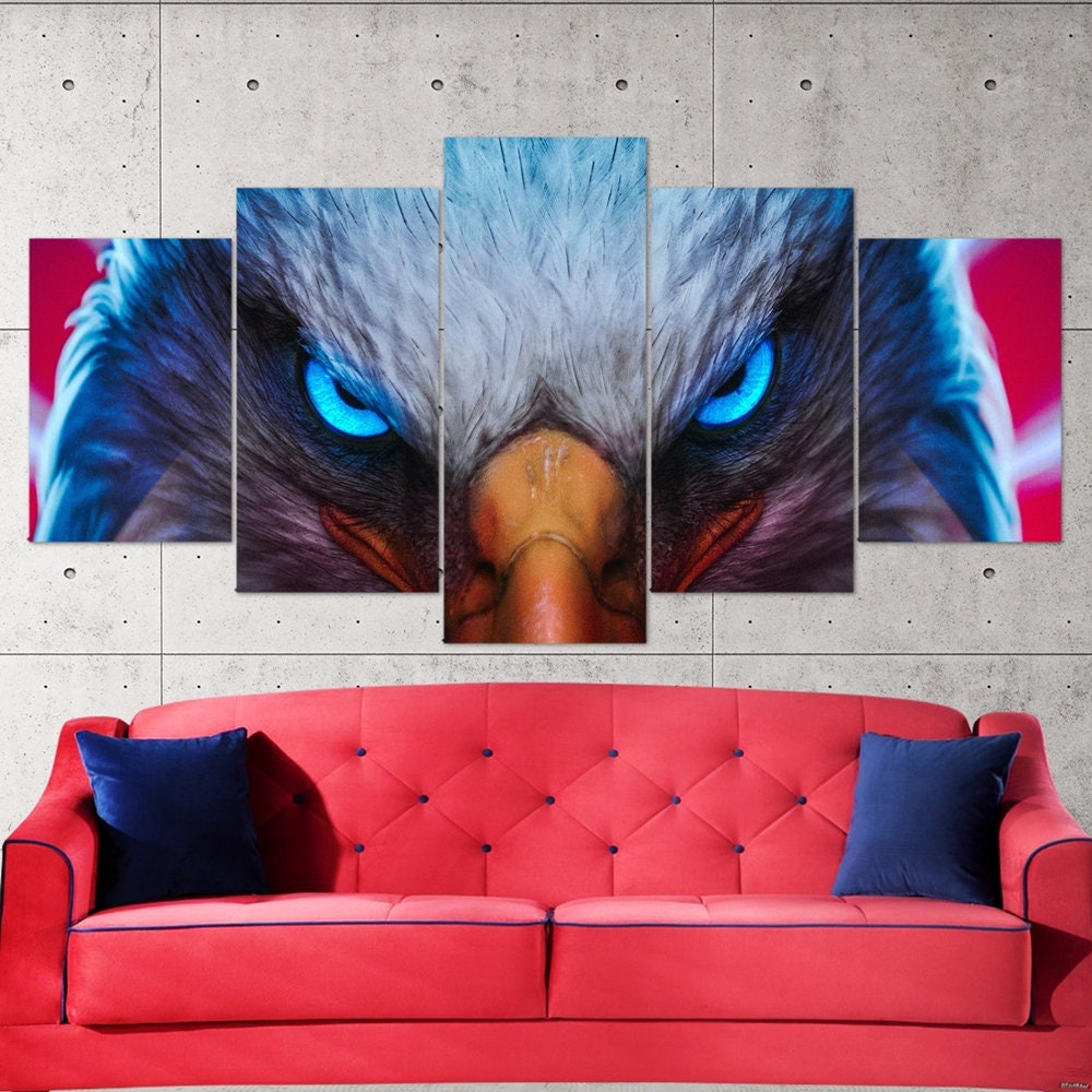 american-eagle-bald-eagle-bird-5-piece-canvas-wall-art-canvas-print-eagle-decor-art-extra-large-wall-art-eagle-poster-5-panel