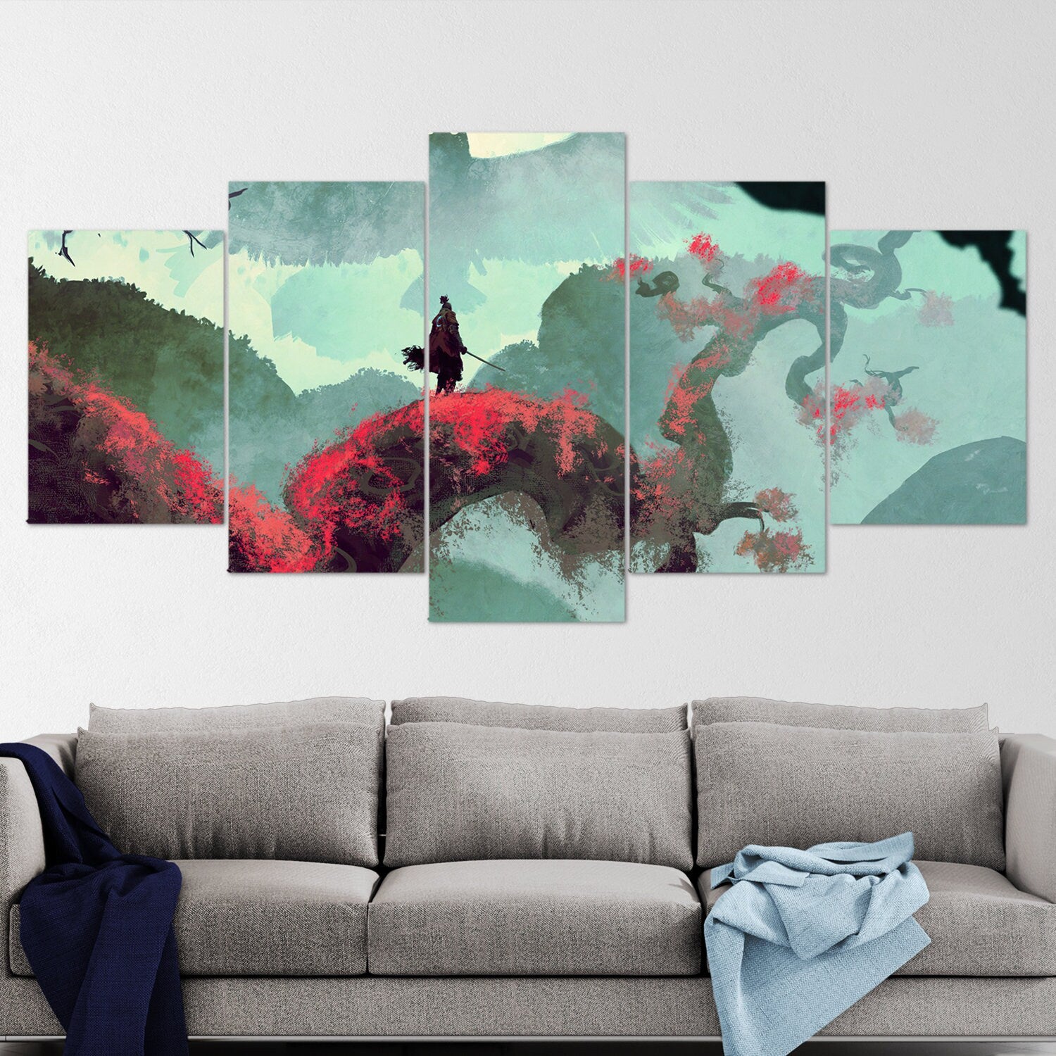 sekiro-shadows-die-twice-5-piece-canvas-wall-art-sekiro-gift-extra-large-wall-art-sekiro-poster-5-piece-5-panel-1