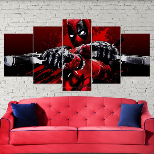 deadpool-5-piece-canvas-wall-art-dead-pool-canvas-art-deadpool-wall-art-deadpool-poster-deadpool-5-piece-5-multi-panel-deadpo