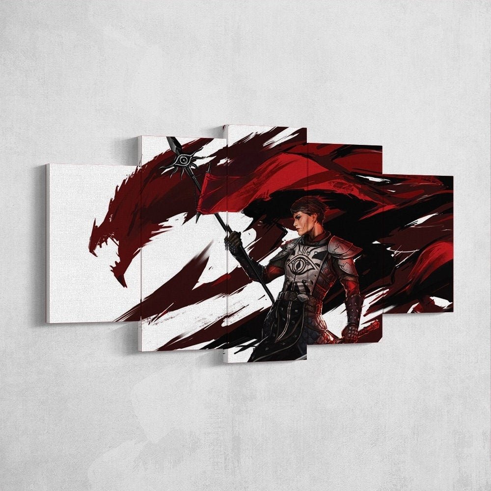 dragon-age-inquisitions-5-piece-canvas-wall-art-dragon-age-origins-dragon-age-wall-art-dragon-age-poster-dragon-age-2-5-panel