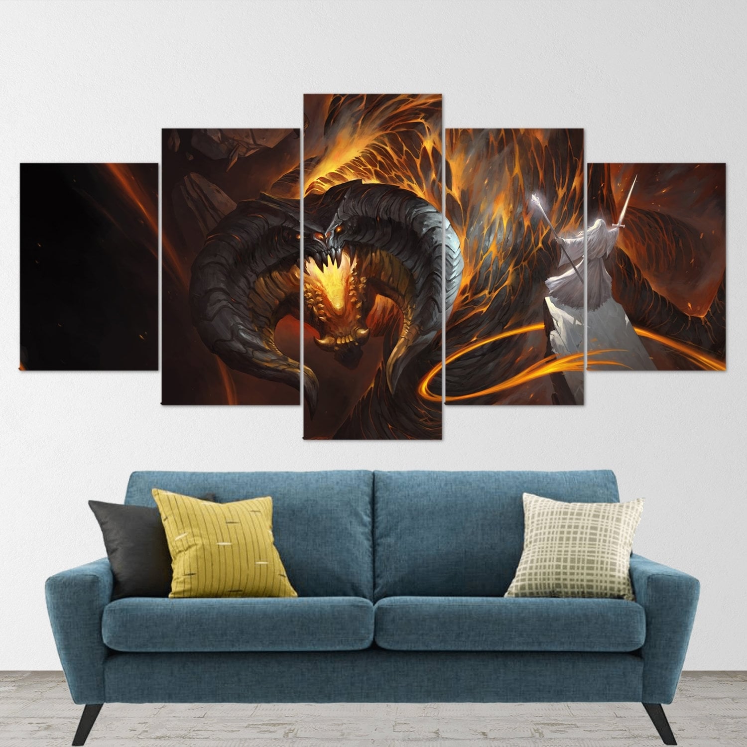 lord-of-the-rings-5-piece-canvas-wall-art-you-shall-not-pass-lotr-canvas-art-extra-large-wall-art-gandalf-poster-5-piece-5-pa