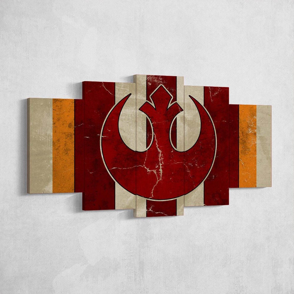 star-wars-rebellion-symbol-flag-5-piece-canvas-wall-art-x-wing-canvas-print-star-wars-landscape-darth-vader-decor-art-multi-p