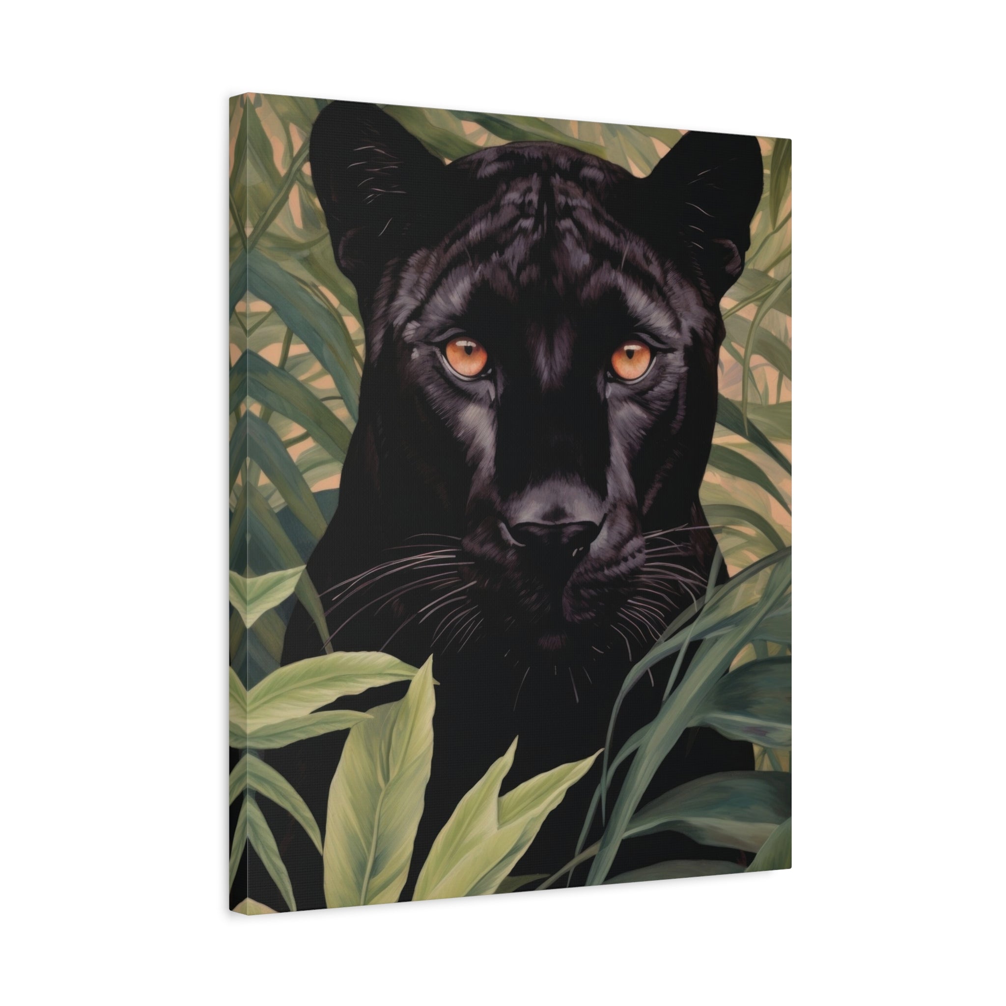 canvas-wall-art-black-panther-in-jungle-african-animal-decor-print-matte-stretched-canvas-wall-hanging-wildlife-theme