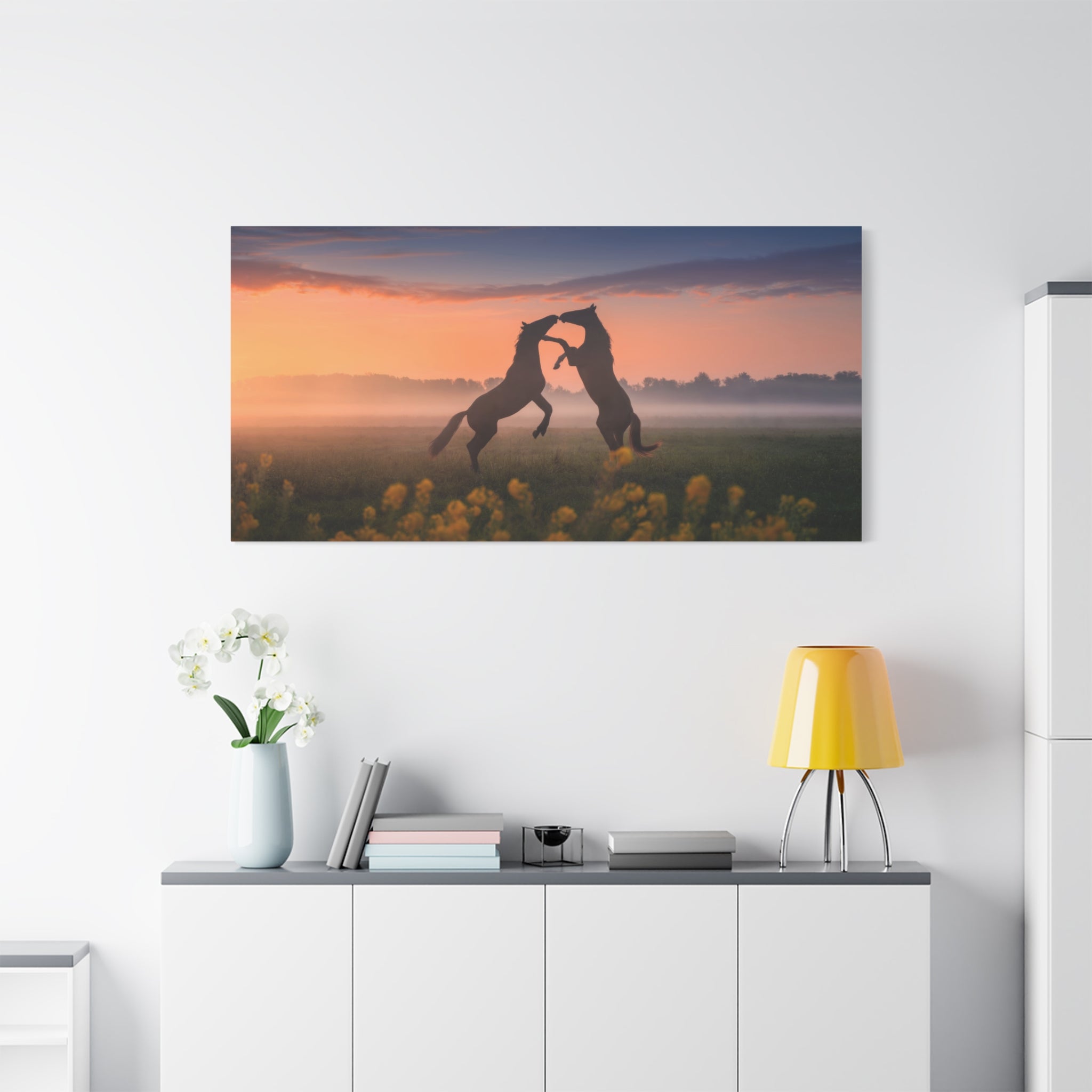 canvas-wall-art-wild-rising-horses-farm-house-print-field-of-flowers-decor-home-decor-nature-wall-art-horse-canvas-print-must
