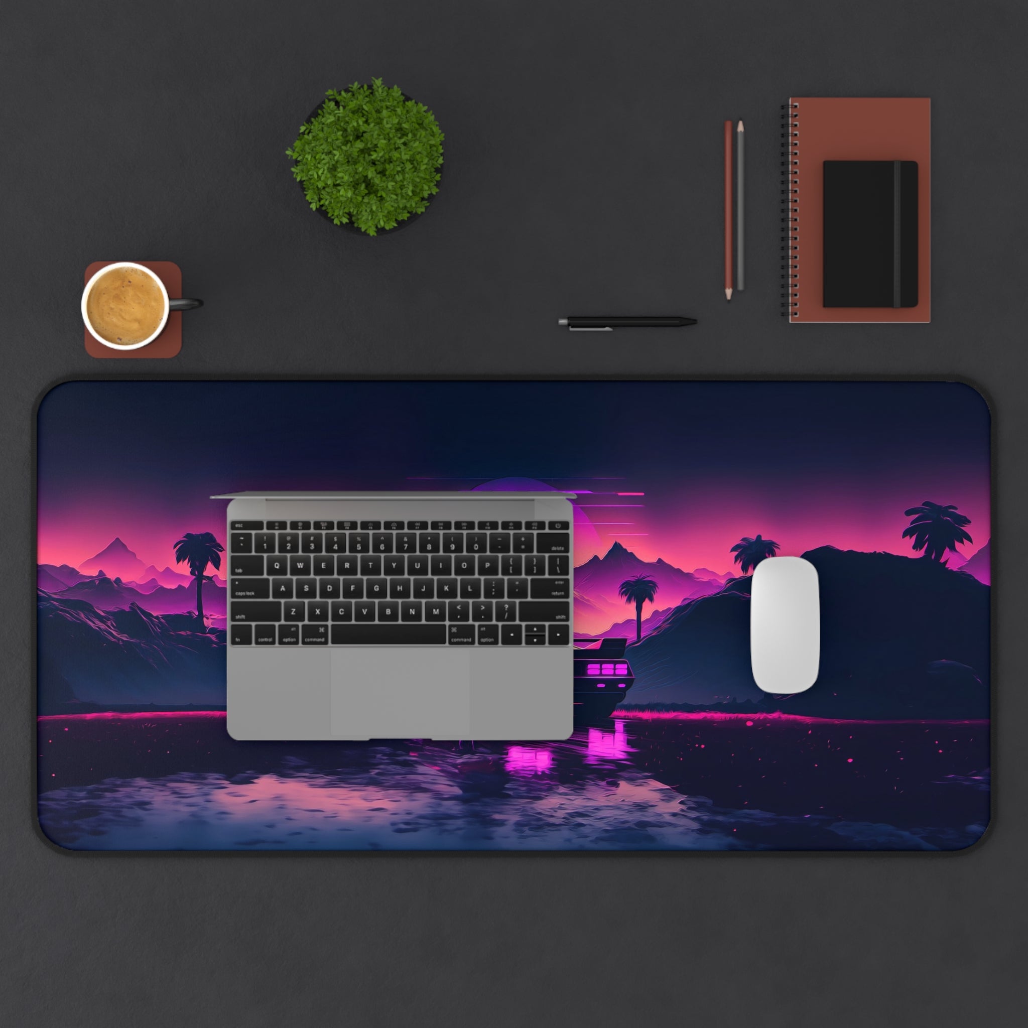 vibrant-vaporwave-mouse-pad-retrowave-delorean-desk-mat-neon-synthwave-desk-pad-vaporwave-sun-and-mountains-vaporwave-gift