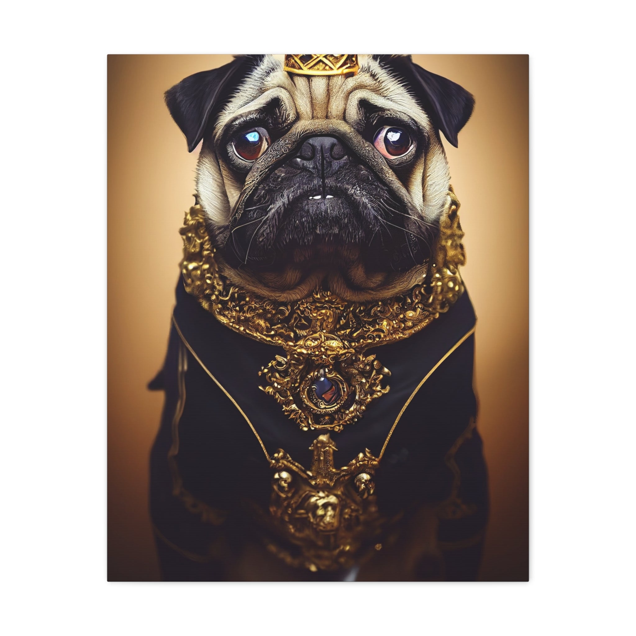 canvas-print-pug-crown-funny-jewelry-wall-art-decor-stretched-matte-canvas-home-living-room-decoration-dog-lover-gift-animal-