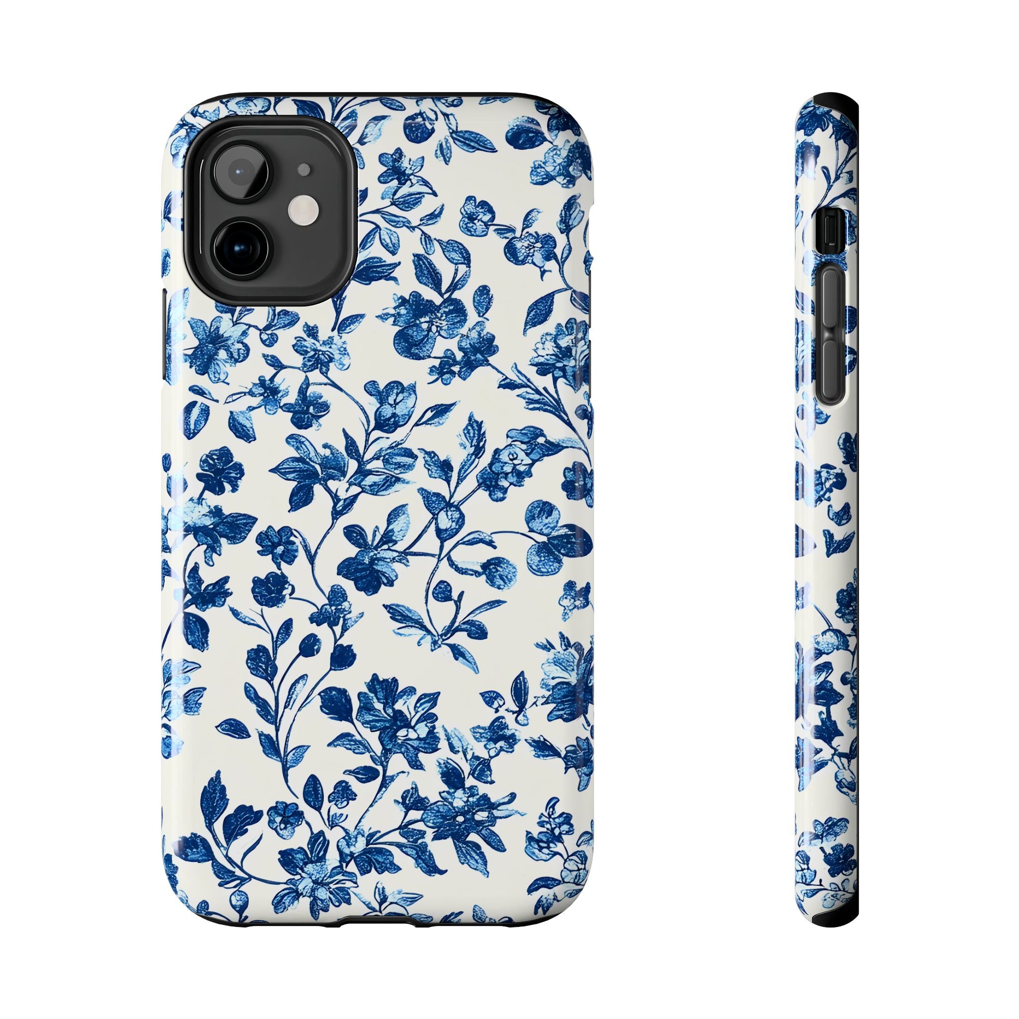 french-toile-floral-tough-phone-case-blue-phone-cover-protective-iphone-case-hard-shell-cellphone-case-vintage-design-phone-c