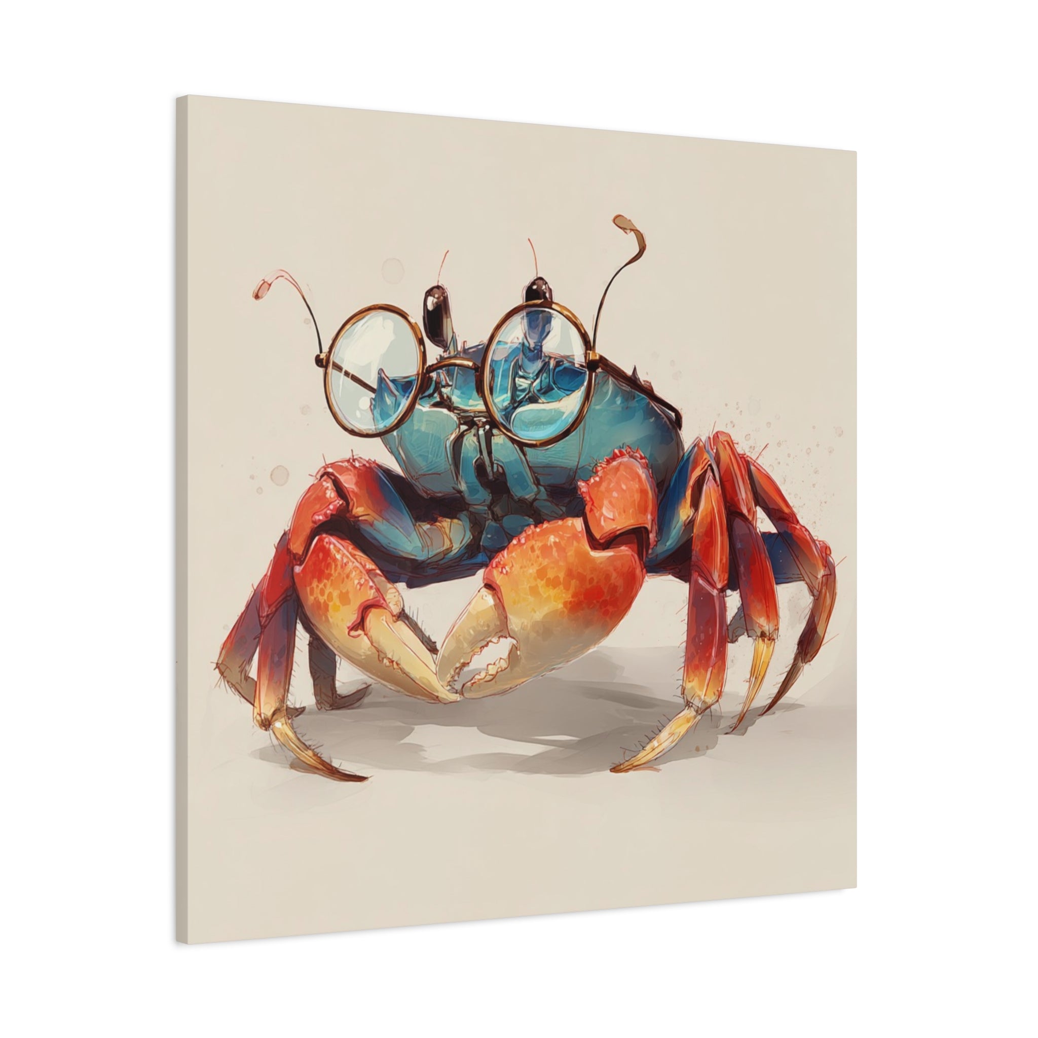 whimsical-geek-crab-art-canvas-quirky-home-decor-for-beach-lovers-canvas-wall-art