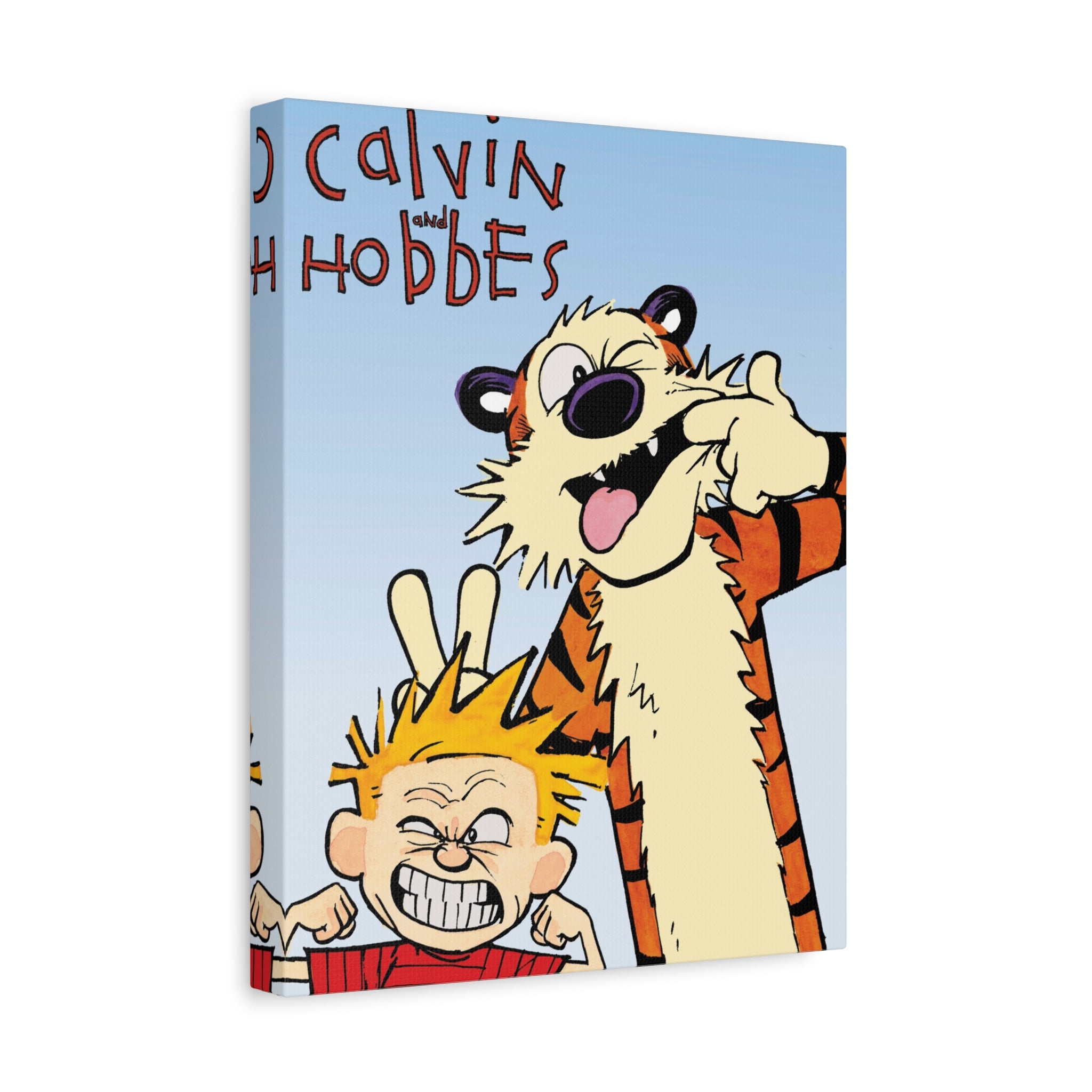 Calvin and Hobbes Canvas Wall Art - Nostalgic Vertical Comic Strip Canvas for Kids Room & Nursery Decor - Friendship Adventure Theme Print