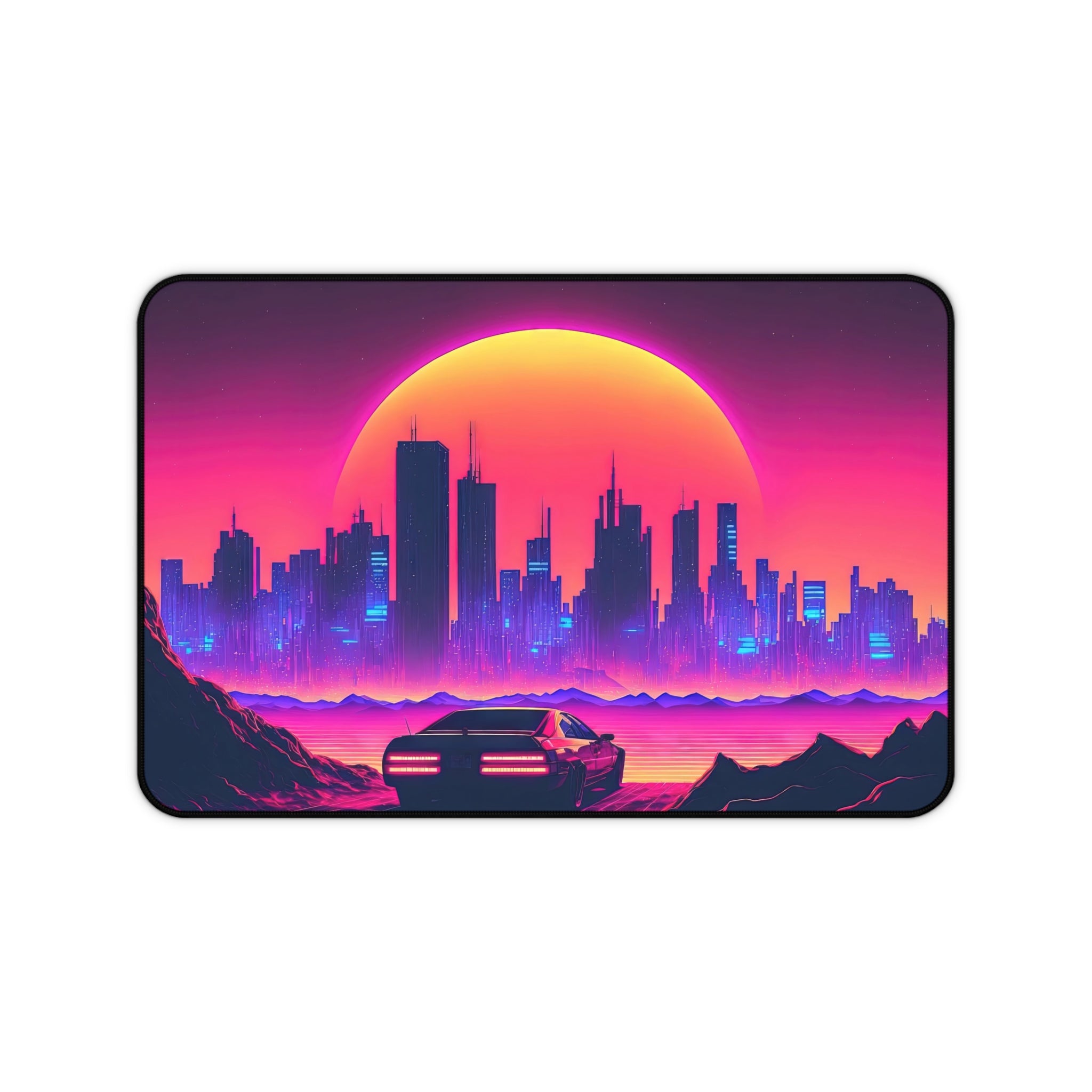 vaporwave-palm-tree-road-mouse-pad-retrowave-city-delorean-desk-mat-neon-synthwave-desk-pad-vaporwave-sun-and-mountains