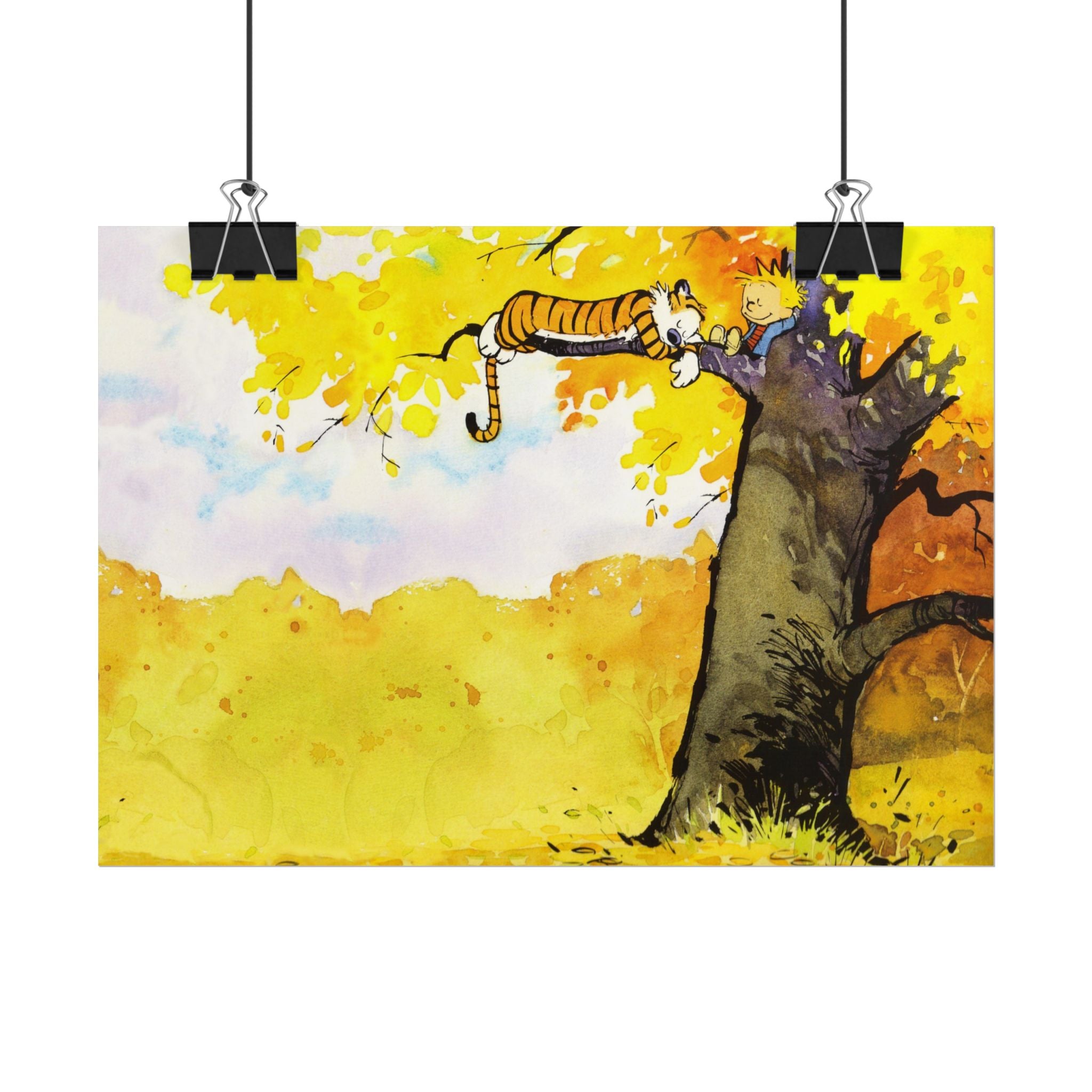 Calvin and Hobbes Poster Wall Art - Cartoon Wall Decor - Unique Birthday Gift for Fans - Timeless Comic Book Art