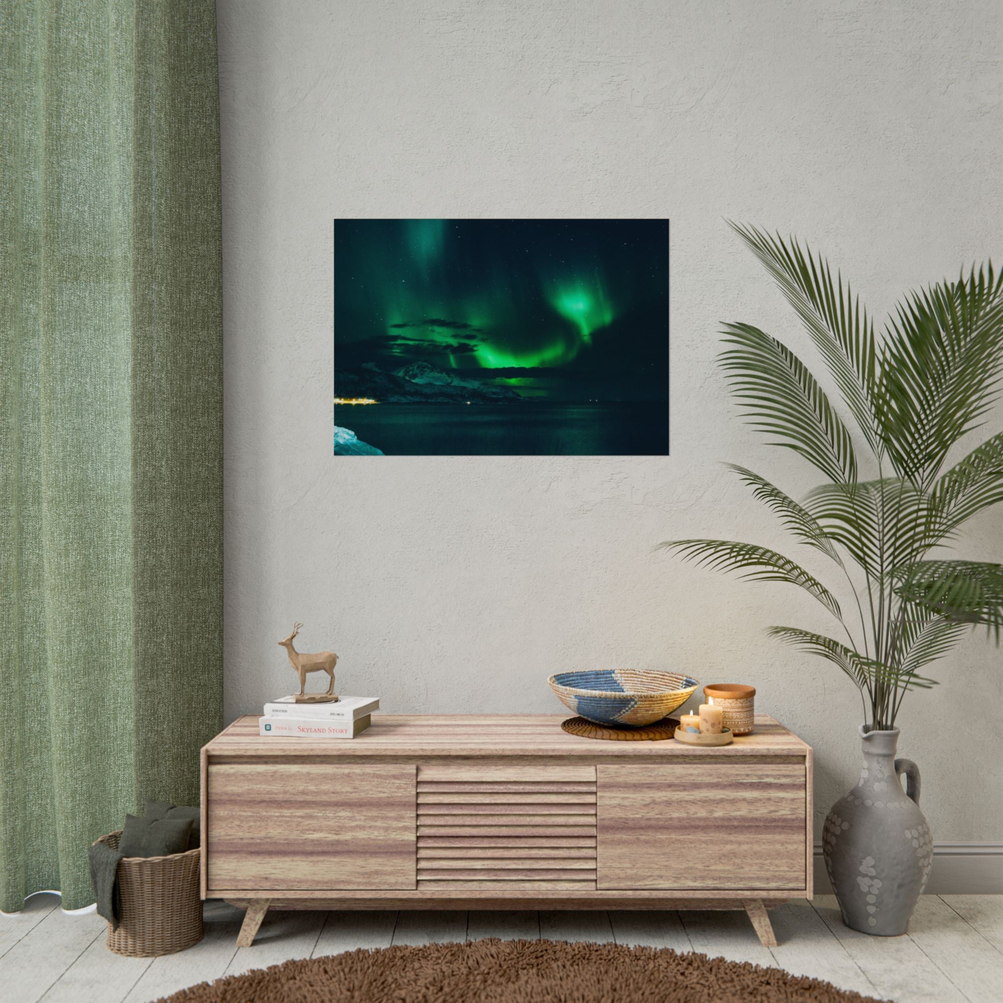 panoramic-aurora-borealis-poster-print-fine-wall-art-large-poster-colorful-northern-lights-wall-decor
