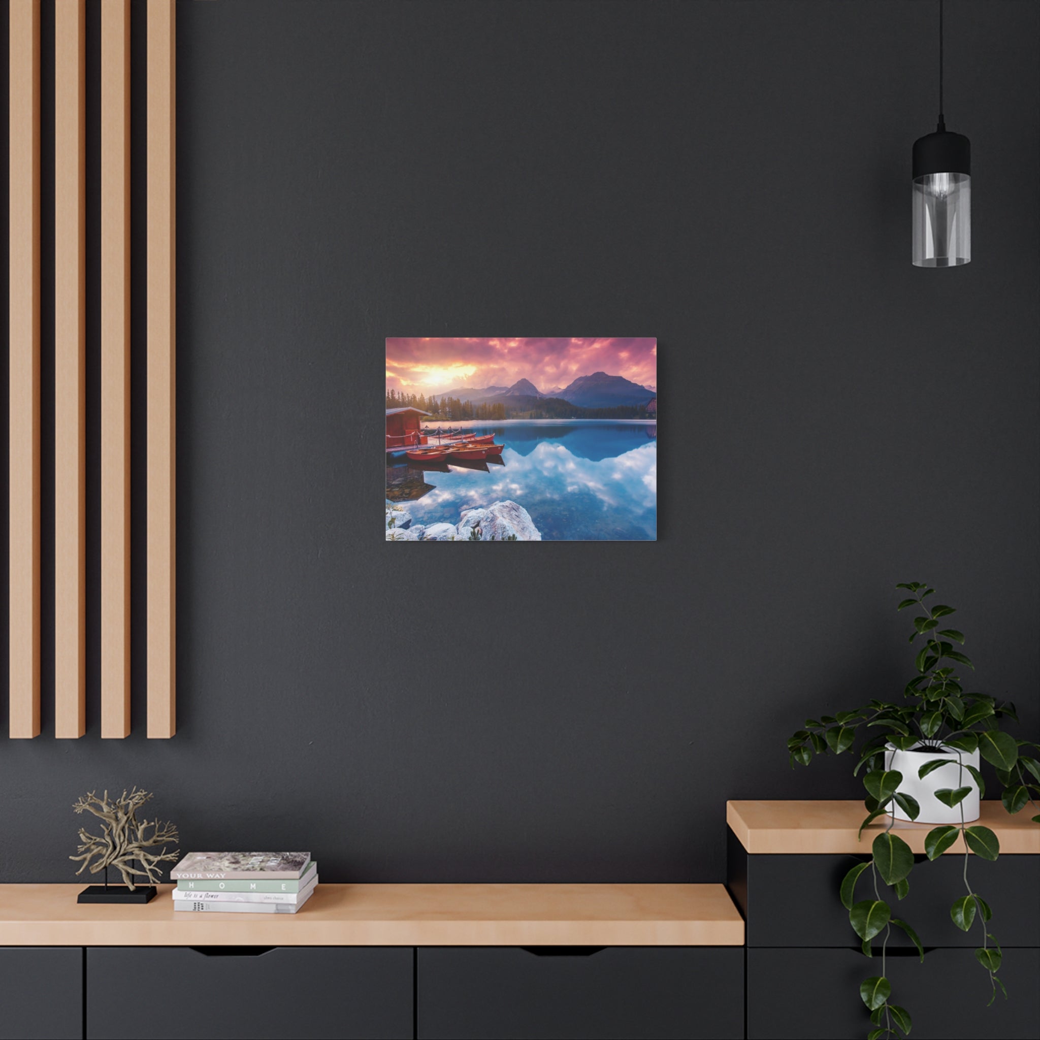 canvas-print-nature-sunrise-wall-art-lake-mountain-scenery-decor-stretched-matte-canvas-mountain-decor-home-decor-nature-wall