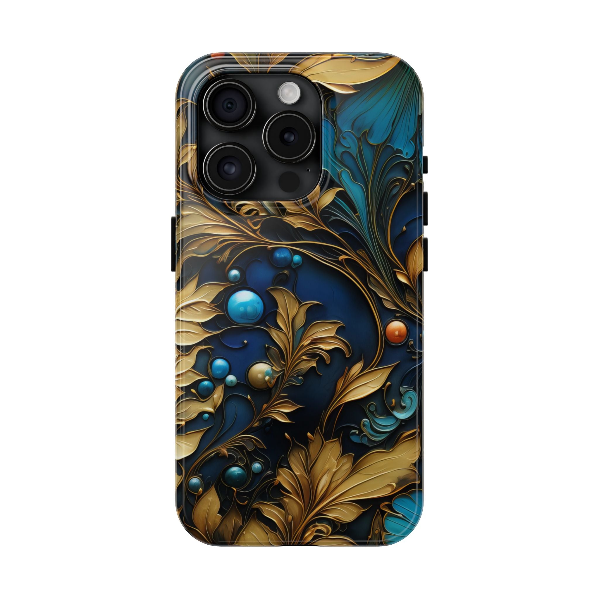 textured-art-nouveau-floral-tough-phone-case-cottagecore-iphone-case-unique-floral-phone-cover-vintage-style-iphone-case-prot