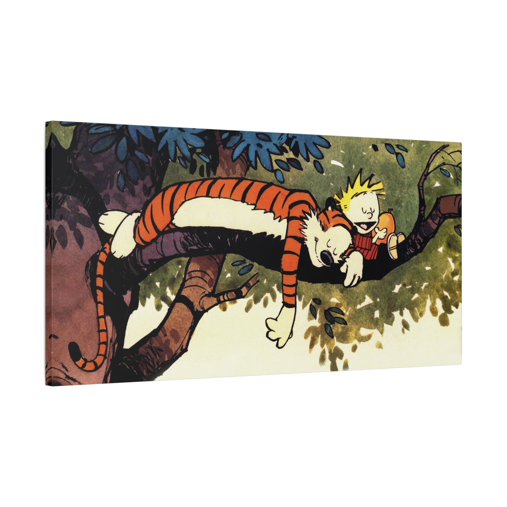 Calvin and Hobbes Canvas Wall Art - Nostalgic Comic Book Poster for Kids Room & Nursery Room Decor - Adventure Theme Print