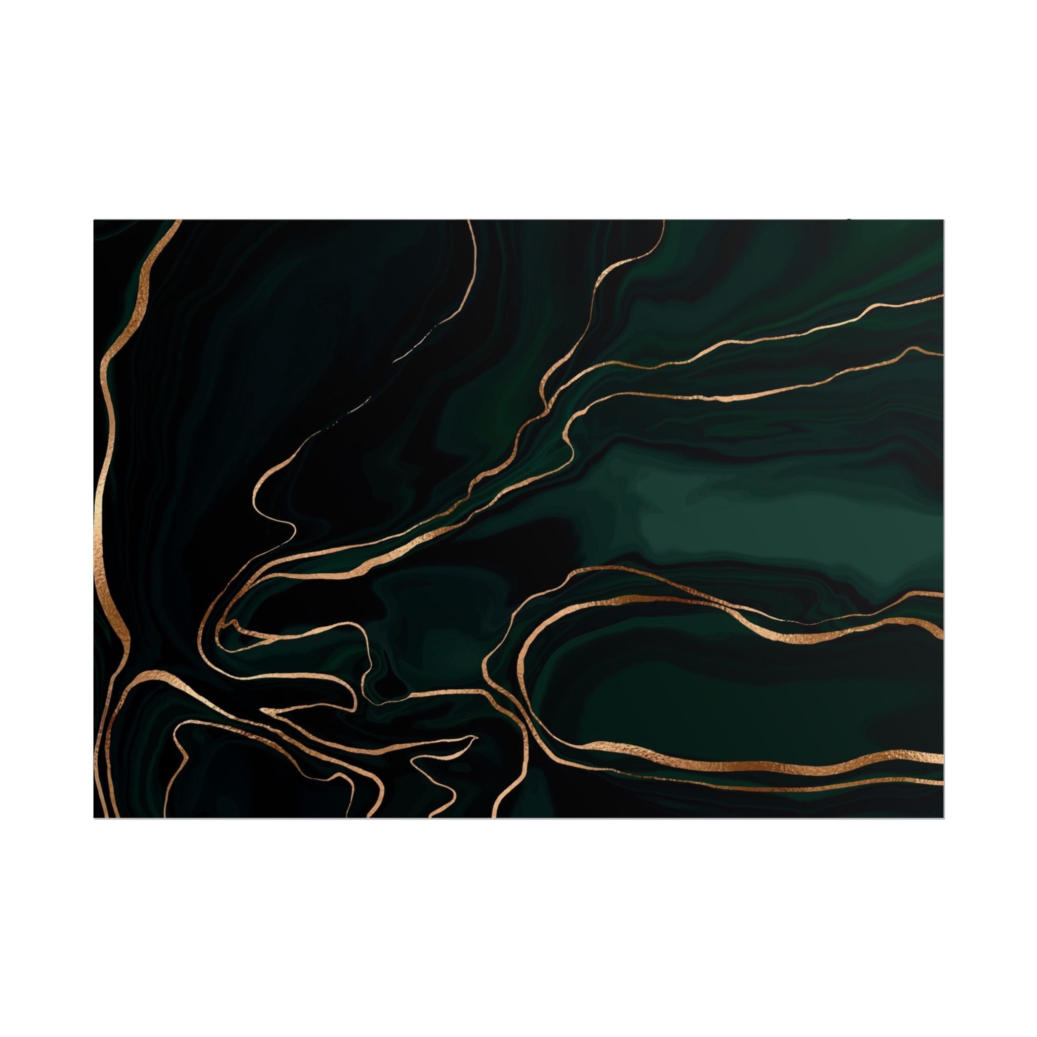 Abstract Green Gold Poster Print - Wall Art, Home Decor, Office Decor, Green Canvas Bedroom, Modern Art, Green Print