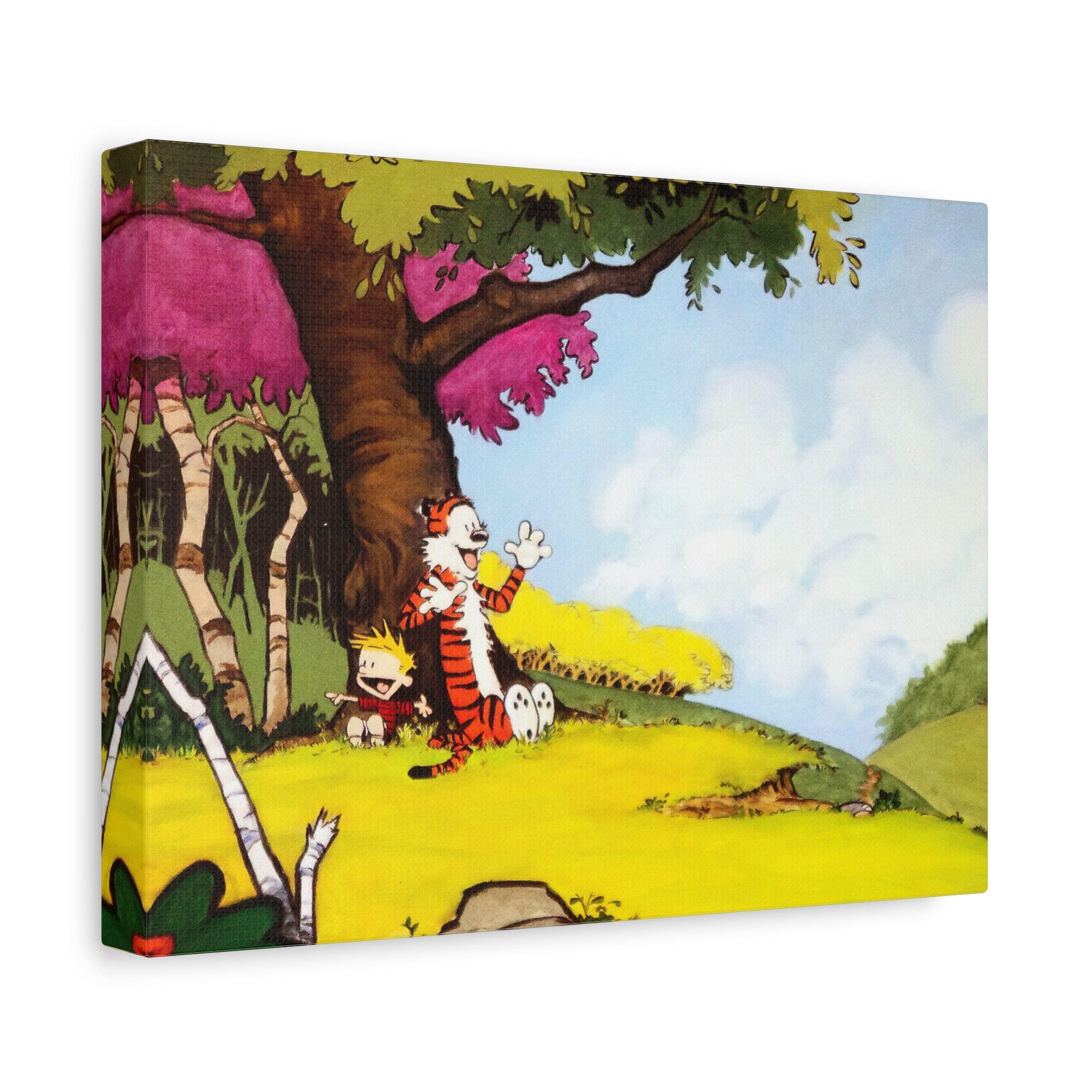 Calvin and Hobbes Canvas Wall Art - Nostalgic Comic Strip Poster for Kids Room & Nursery Room Decor - Adventure Theme Print
