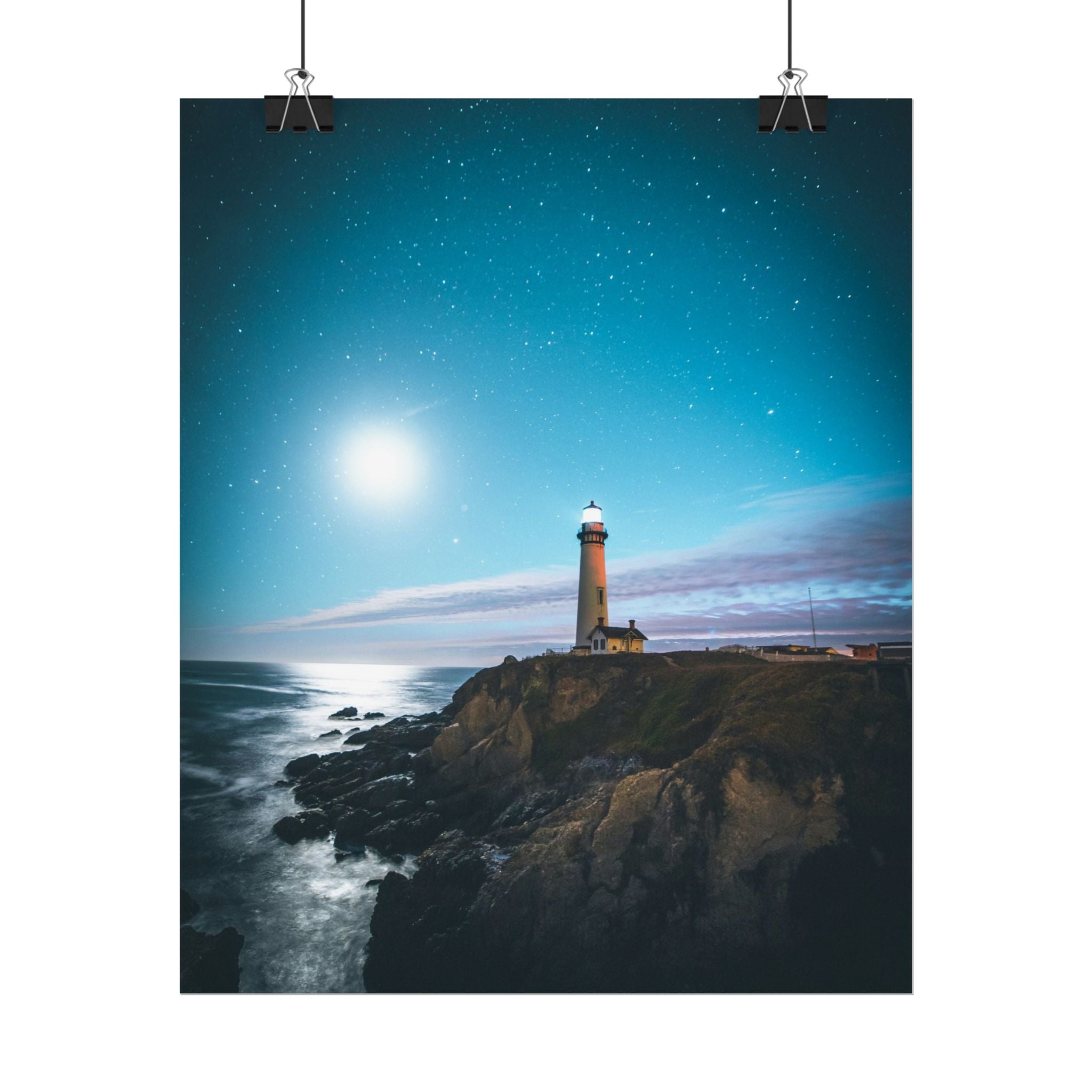 lighthouse-on-rock-poster-print-coastal-wall-art-nautical-wall-decor-beach-house-decoration-seaside-wall-ocean-wall-art