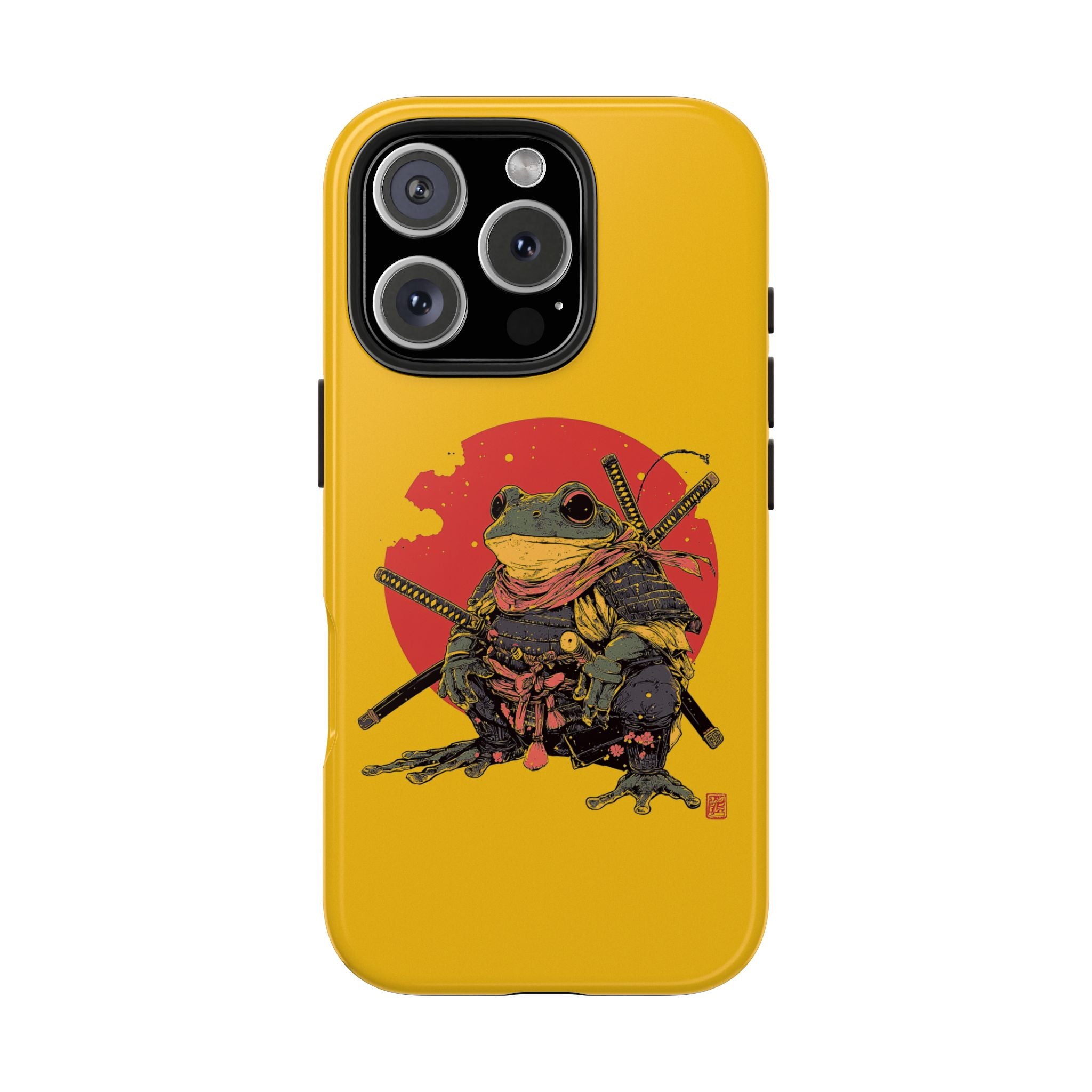 retro-vintage-ninja-frog-iphone-tough-case-red-sun-japanese-samurai-frog-design-ninja-warrior-yellow-iphone-hard-cover