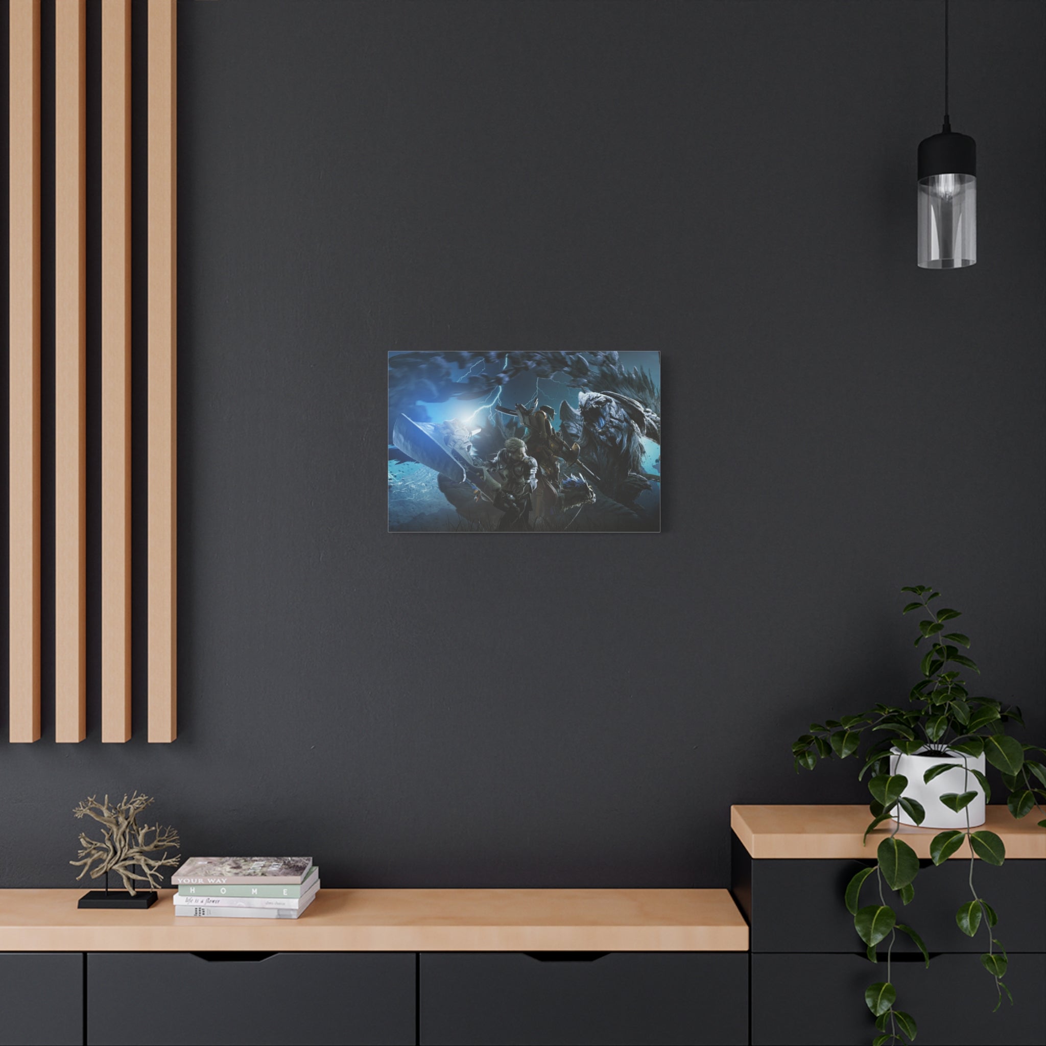canvas-print-monster-hunter-wall-art-matte-print-stretched-canvas-1-25-home-decor-gaming-art-gamer-gift-video-game-art-hunter