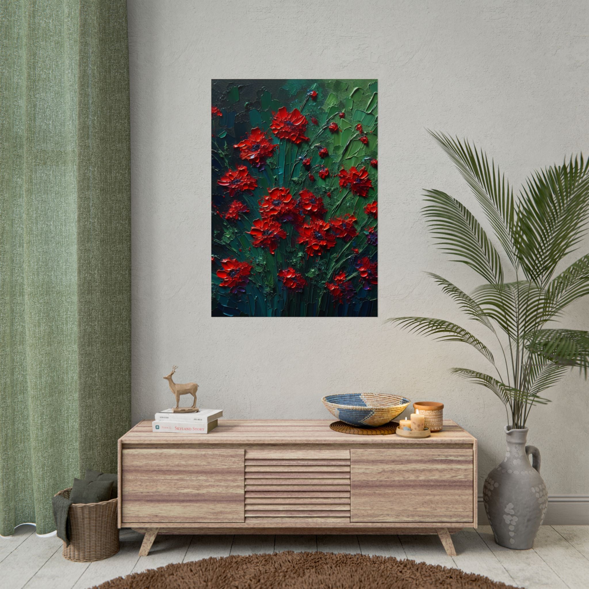 red-wildflowers-poster-print-impasto-oil-painting-look-elegant-floral-wall-art-home-decor-floral-print-gift-for-nature-lover