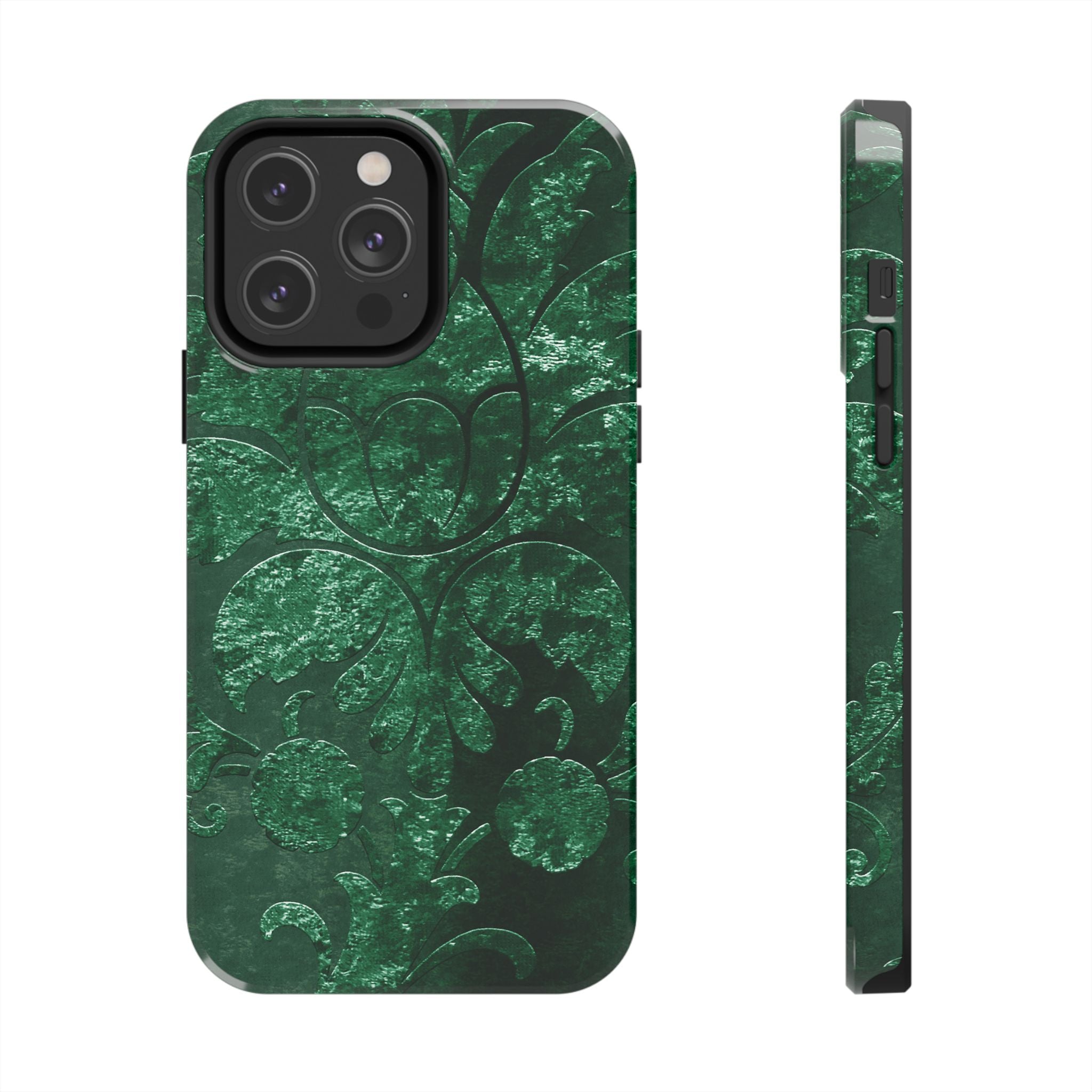 embossed-emerald-velvet-tough-iphone-case-protective-iphone-cover-heavy-duty-iphone-case-rugged-phone-case-durable-smartphone