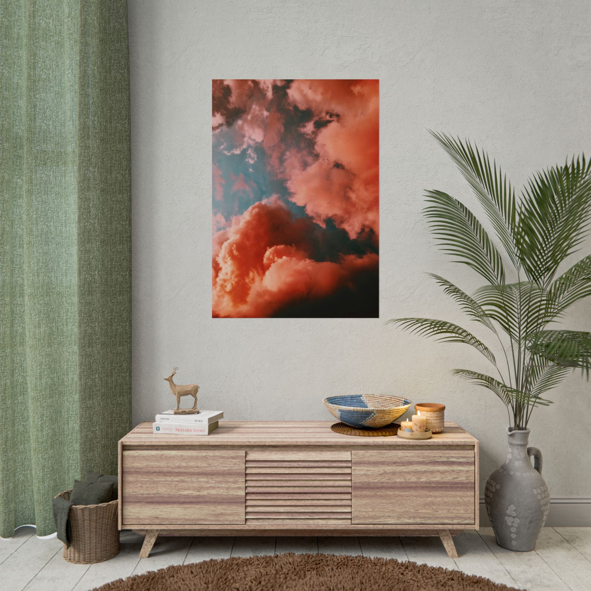 pinkish-cloud-sunset-poster-print-pink-wall-art-sunset-artwork-home-wall-decor-room-decoration-wall-hanging