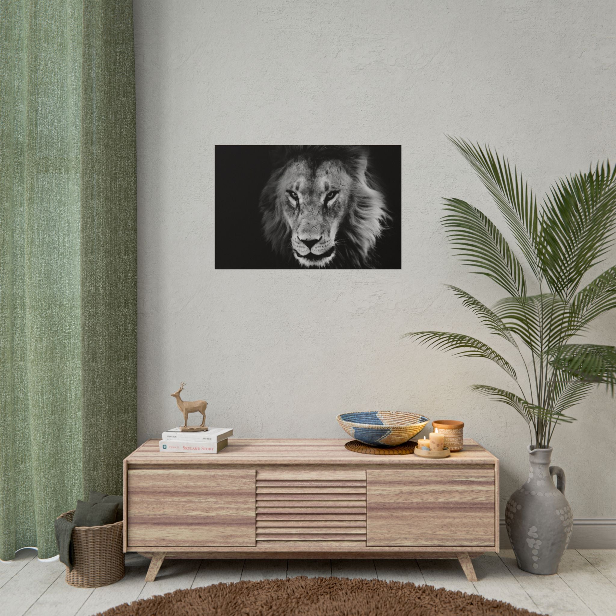poster-print-lion-wall-art-black-and-white-living-room-decor-monochrome-art-lion-poster-jungle-animal-art-print-wildlife-safa