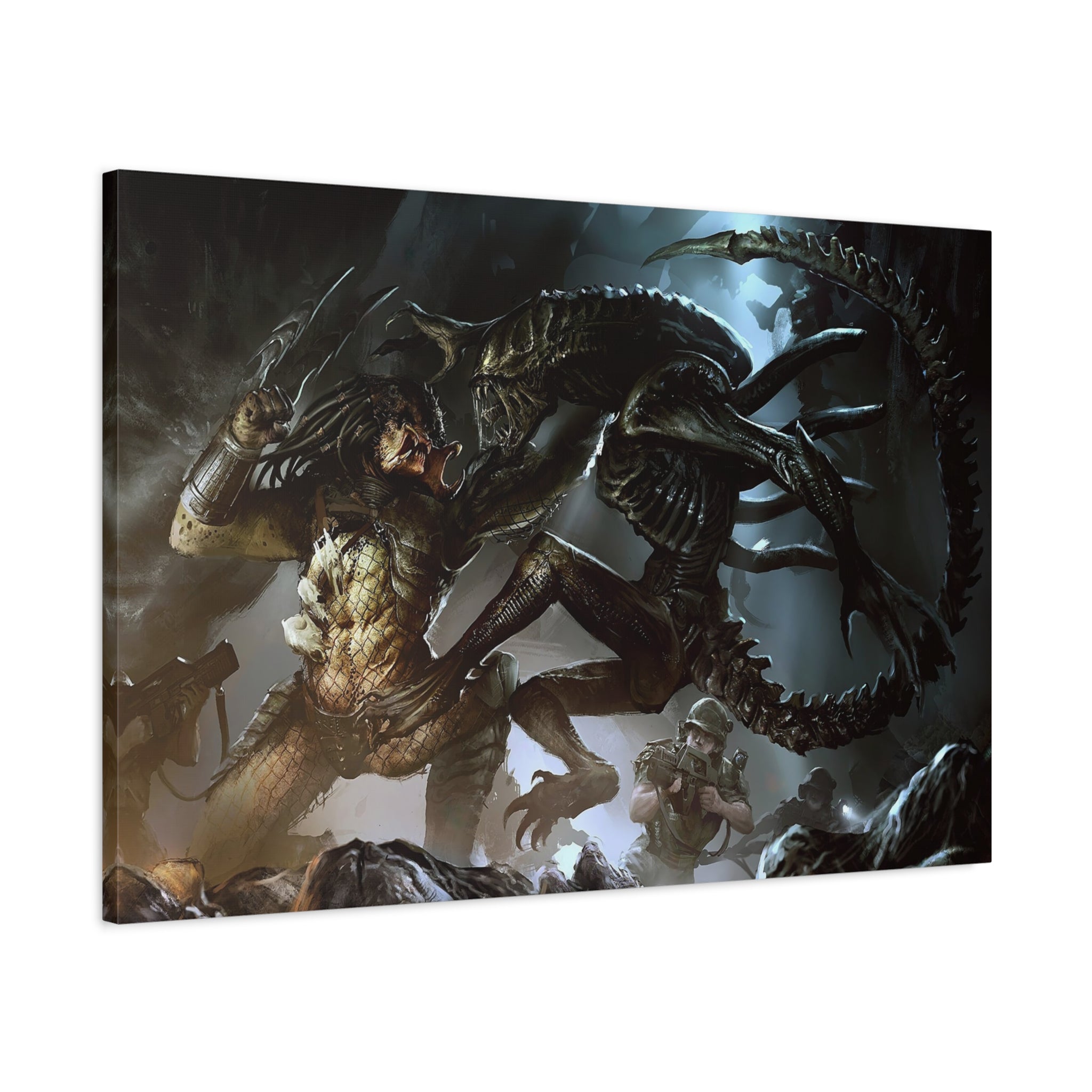 canvas-art-predator-alien-art-xenomorph-matte-canvas-print-stretched-wall-art-1-25-poster-sci-fi-home-decor-1