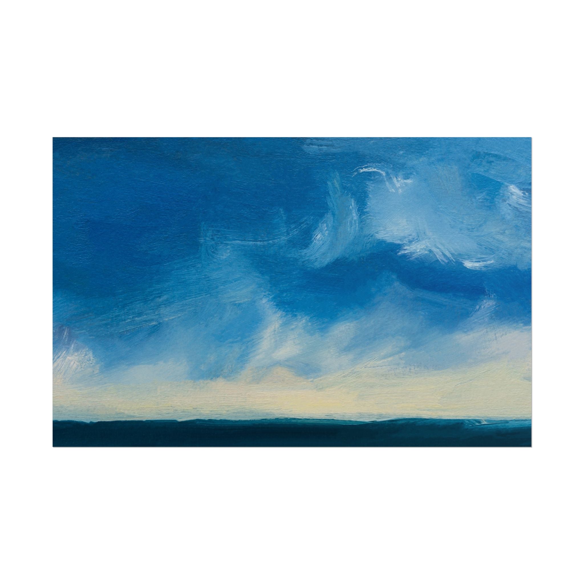 Blue Abstract Poster Print - Ocean and Sky, Home Decor, Office Wall Art, Gift for Art Lovers, Blue Room Decor, Abstract