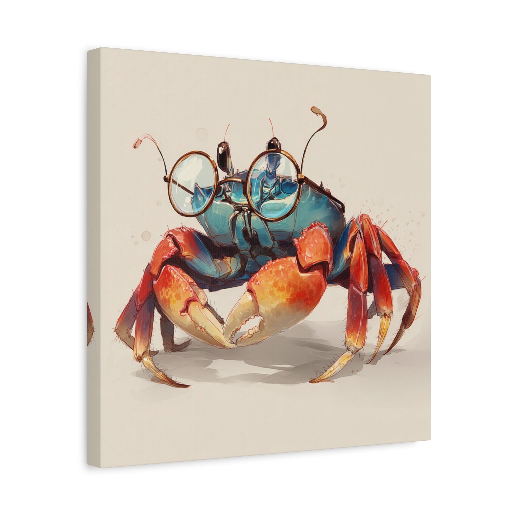 whimsical-geek-crab-art-canvas-quirky-home-decor-for-beach-lovers-canvas-wall-art