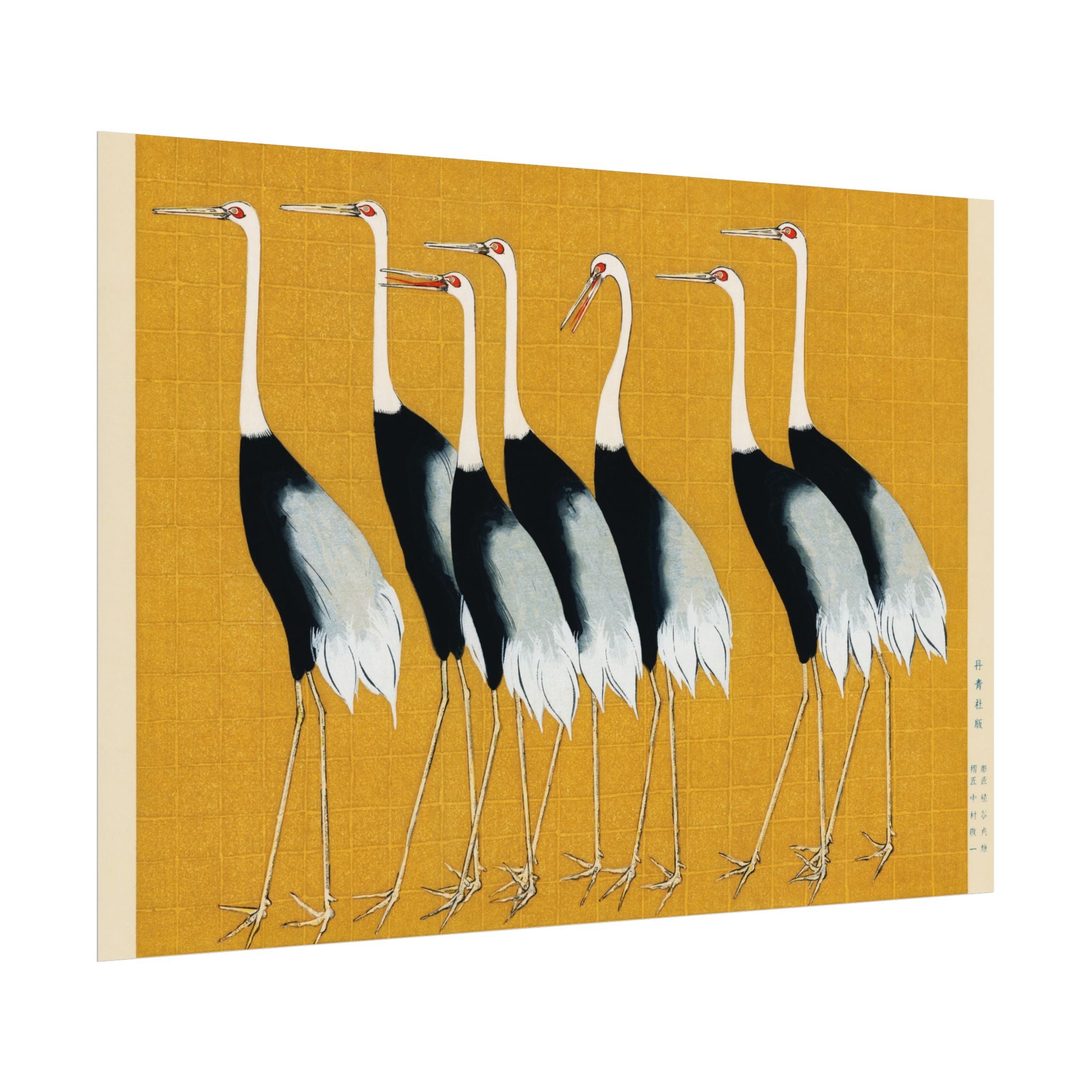 Japanese Red Crown Crane Poster Wall Art, Home Decor, Housewarming Gift, Poster Print, Japanese Poster Wall Decor