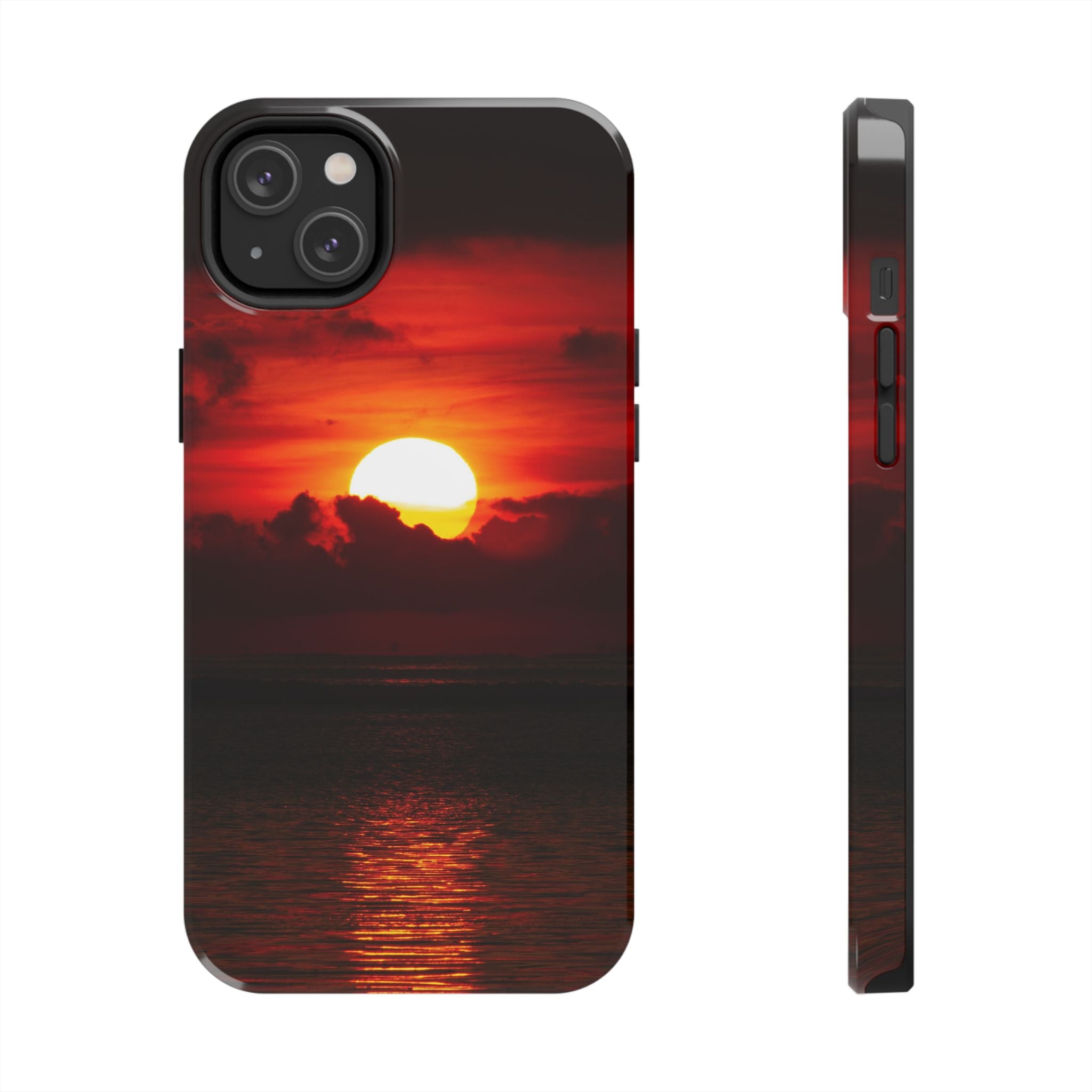 iPhone Tough Case - Red Sunset, Protective Phone Cover, Durable Smartphone Case, Hard Shell Phone Case, Sunset Lover Gift, Red Phone