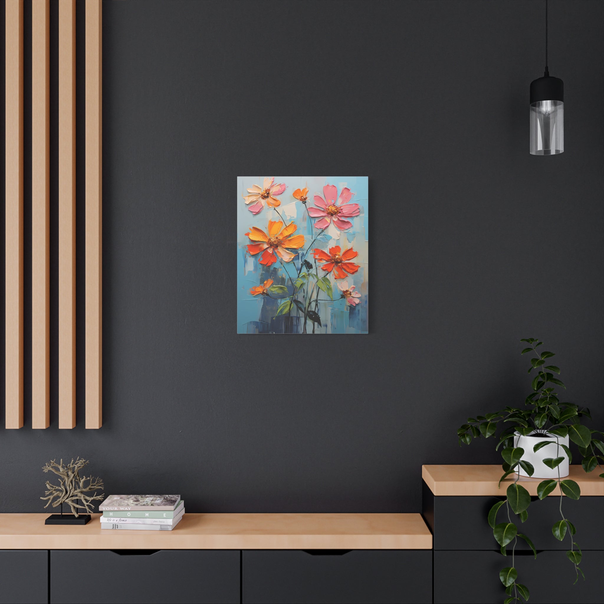canvas-print-zinnia-flowers-impasto-matte-stretched-art-floral-wall-decor-botanical-artwork-impressionist-painting-reproducti