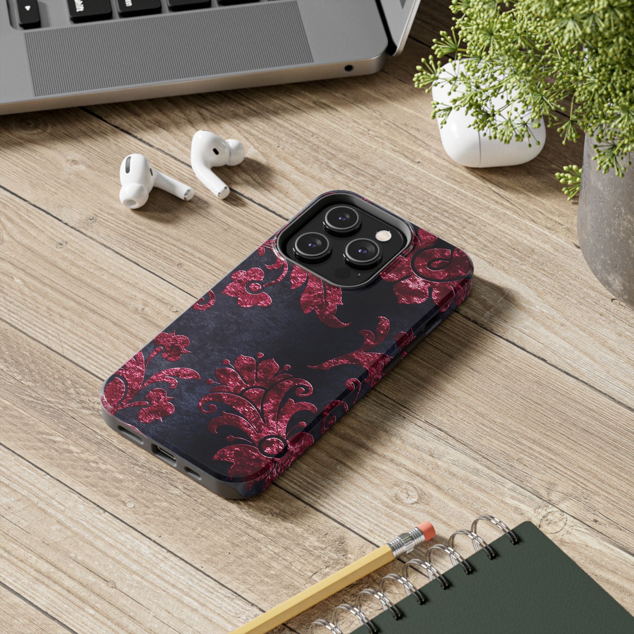 embossed-burgundy-velvet-tough-iphone-case-protective-iphone-cover-heavy-duty-iphone-case-rugged-phone-case-durable-smartphon