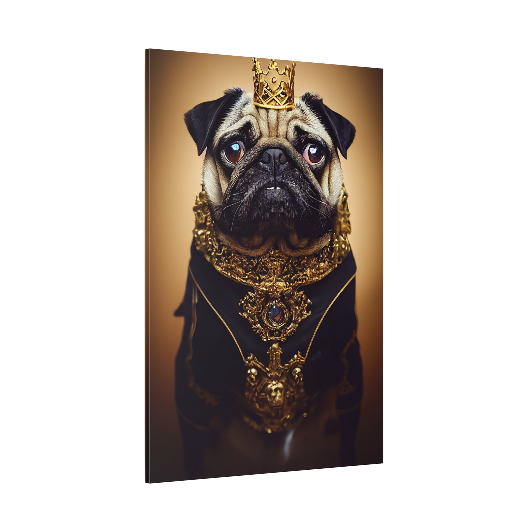 canvas-print-pug-crown-funny-jewelry-wall-art-decor-stretched-matte-canvas-home-living-room-decoration-dog-lover-gift-animal-