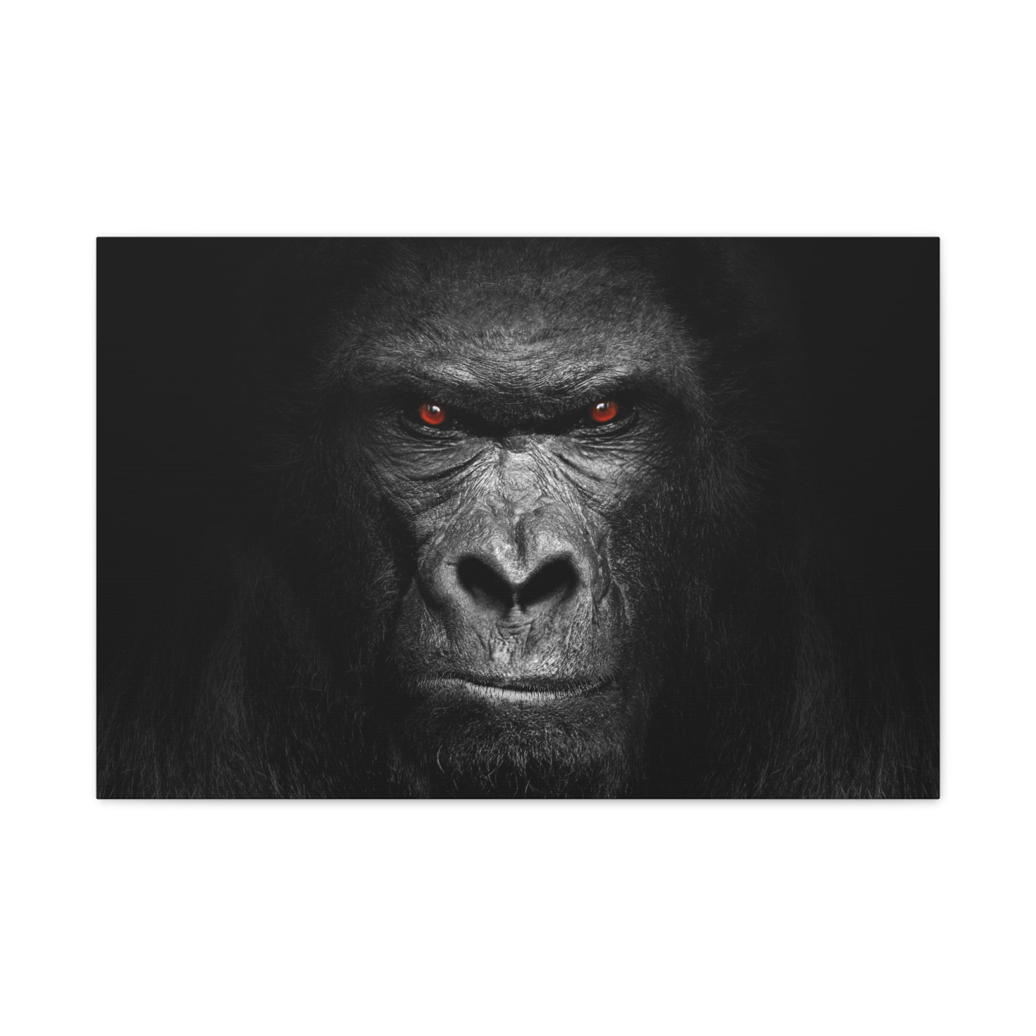 canvas-print-gorilla-face-wall-art-black-and-white-animal-decor-stretched-matte-canvas-wildlife-artwork-jungle-theme-room