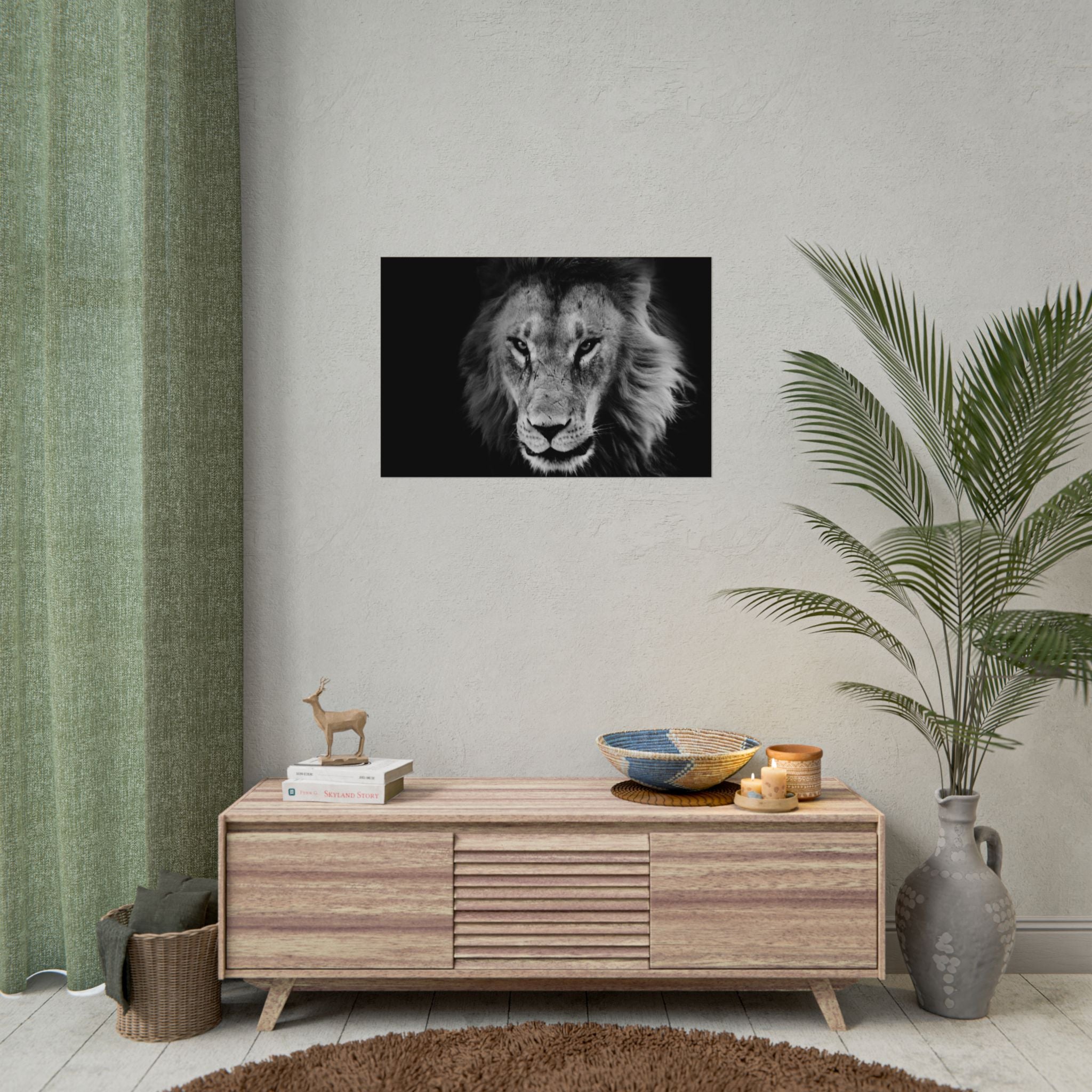 poster-print-lion-wall-art-black-and-white-living-room-decor-monochrome-art-lion-poster-jungle-animal-art-print-wildlife-safa