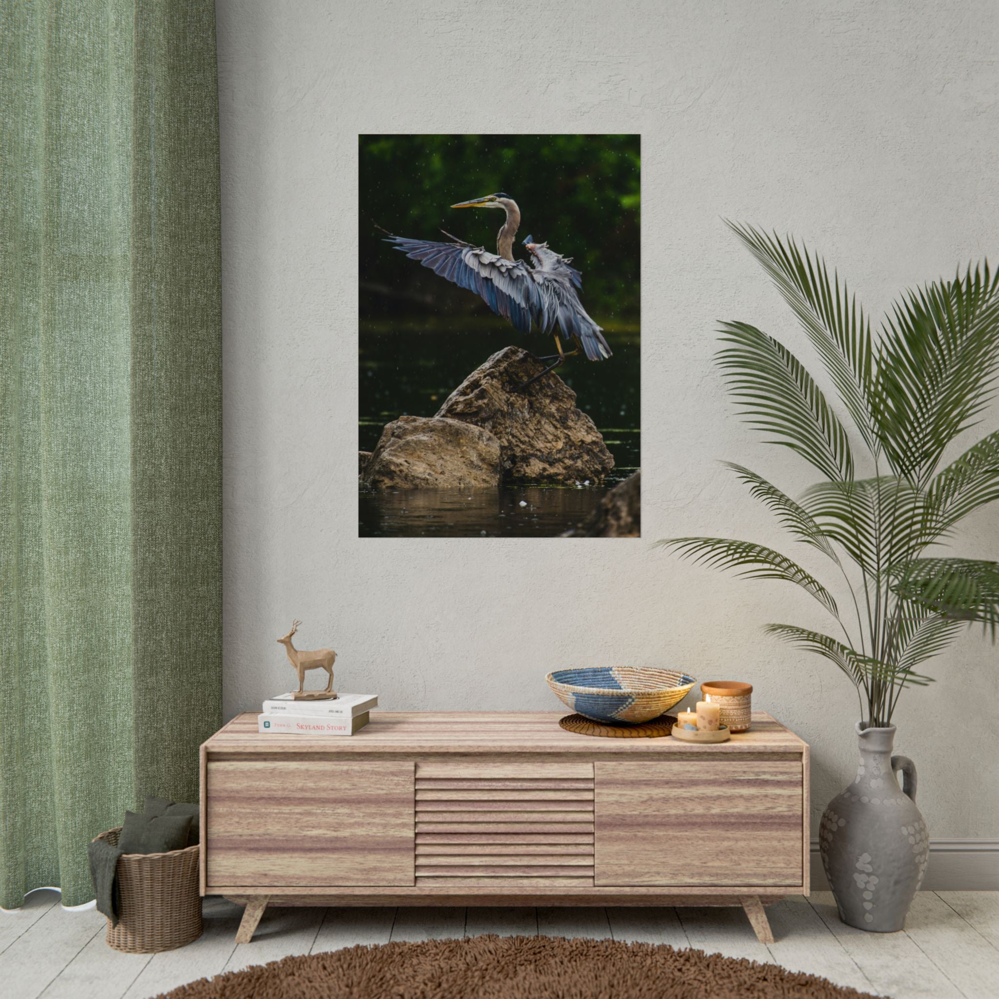 great-blue-heron-poster-wall-art-home-decor-bird-lover-gift-nature-wall-hanging-wildlife-poster