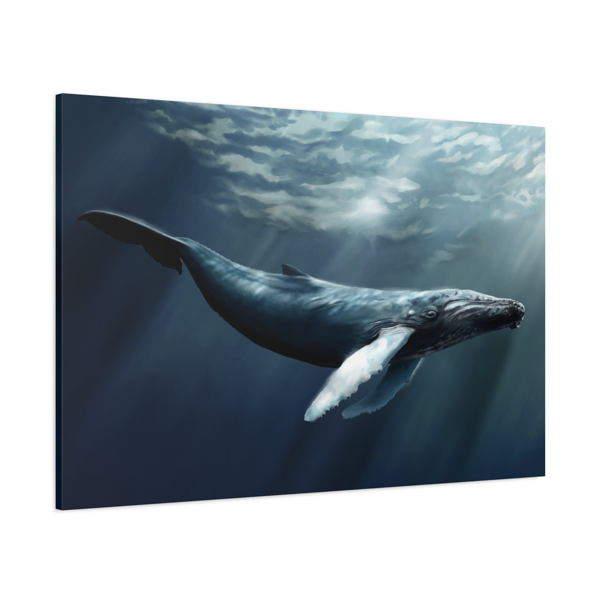canvas-art-humpback-whale-wall-decor-matte-stretched-print-underwater-ocean-painting-nautical-home-decor-sea-life-artwork-wha