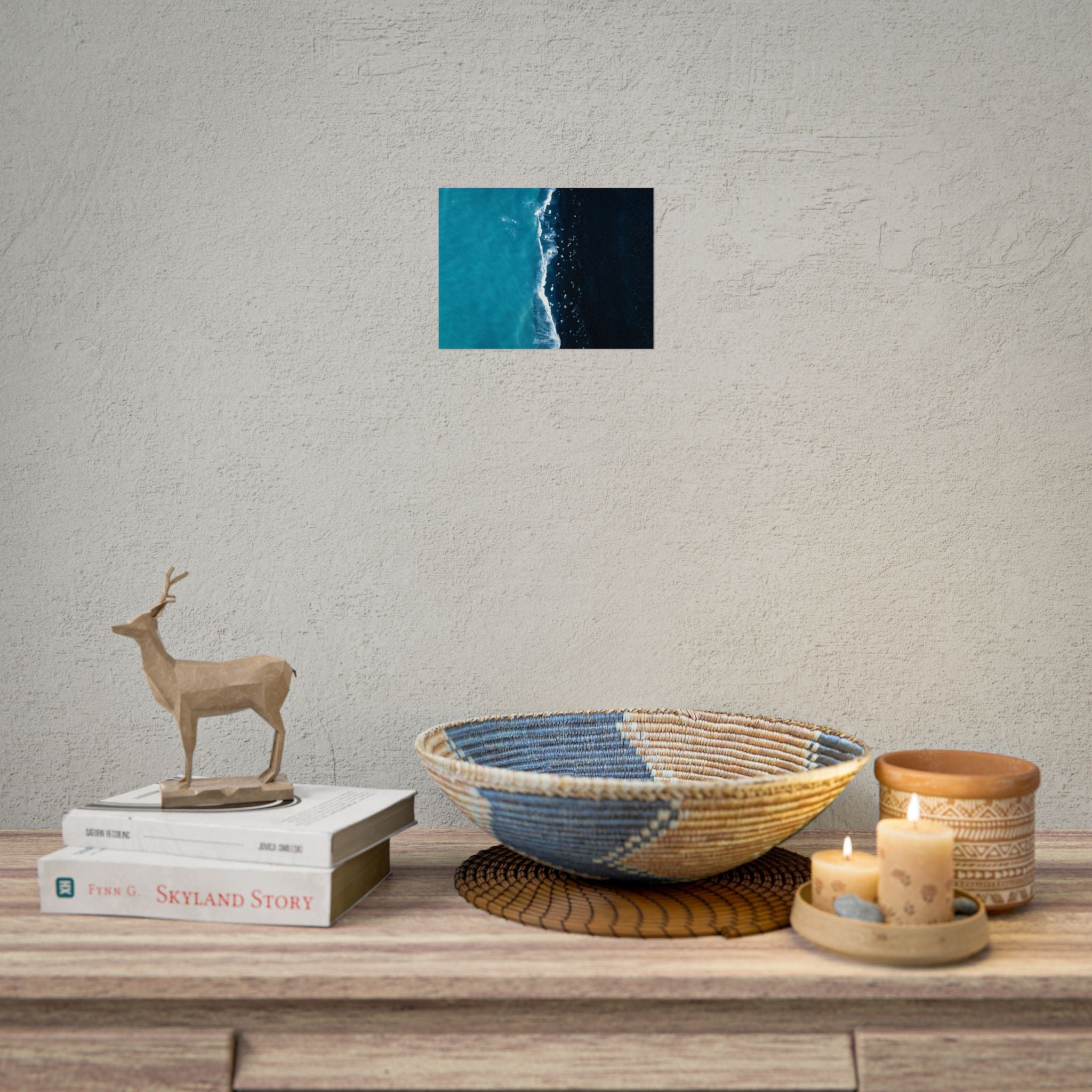 ocean-minimalist-decor-poster-print-beach-wall-art-coastal-photography-blue-ocean-print-sand-landscape-home-office-decoration