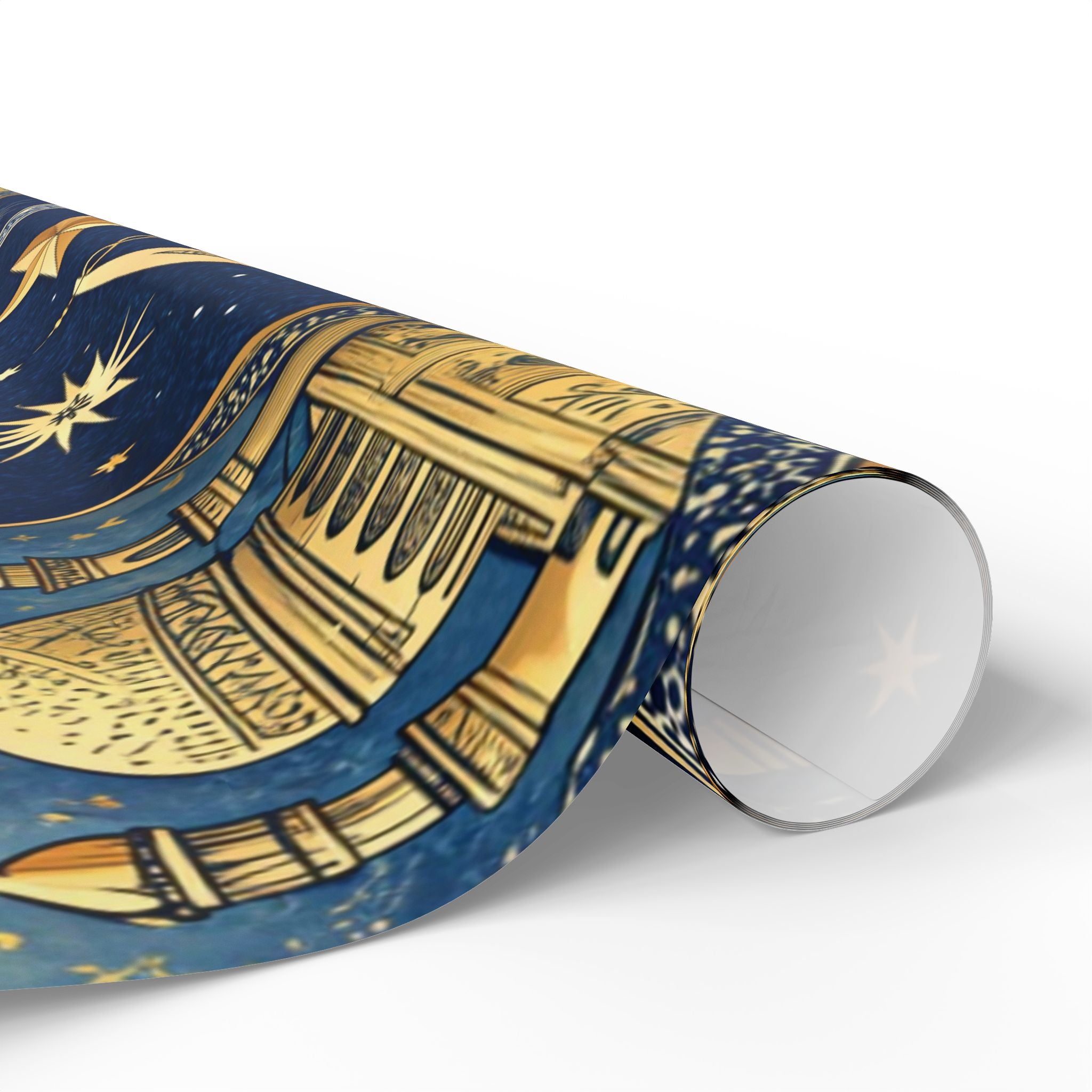 ramadan-night-wrapping-papers-islamic-crescent-moon-gift-wrap-mosque-silhouette-eid-holiday-supplies-festive-present-packagin