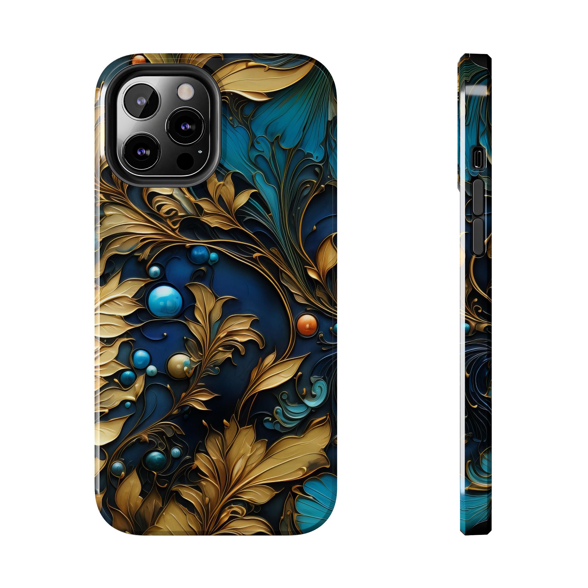 textured-art-nouveau-floral-tough-phone-case-cottagecore-iphone-case-unique-floral-phone-cover-vintage-style-iphone-case-prot