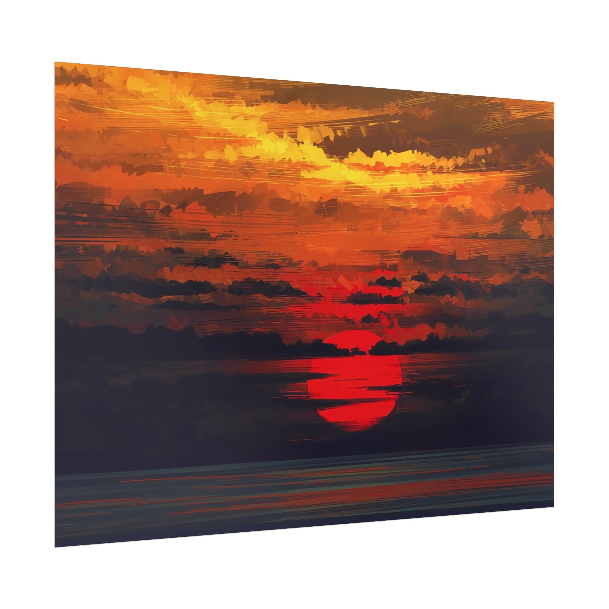 red-sunset-landscape-poster-print-cozy-home-decor-living-room-decor-farm-house-wall-decor-house-warming-gift