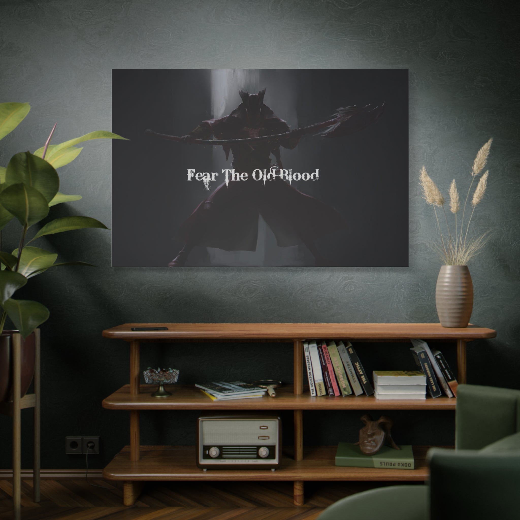 Bloodborne The Hunter Old Blood Matte Canvas Wall Art — Stretched Home Decor, Game Wall Print