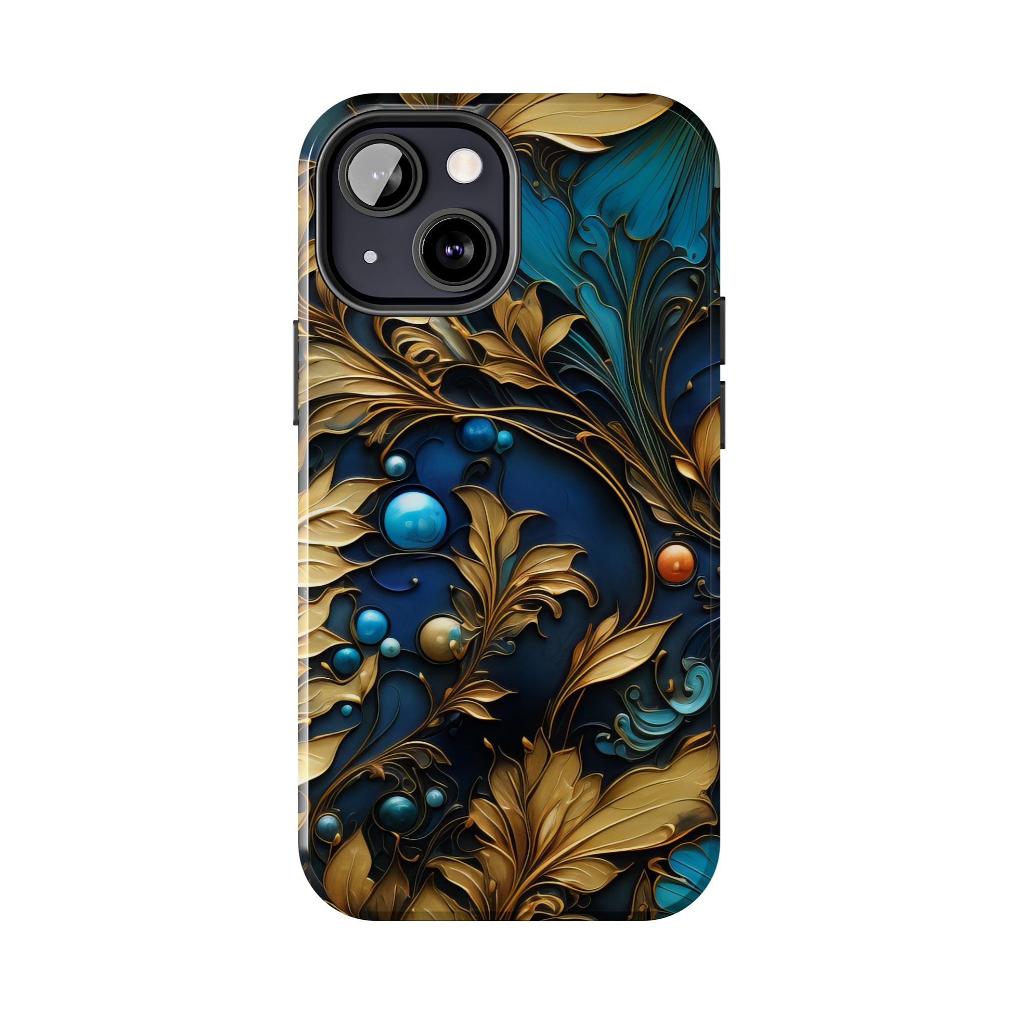 textured-art-nouveau-floral-tough-phone-case-cottagecore-iphone-case-unique-floral-phone-cover-vintage-style-iphone-case-prot