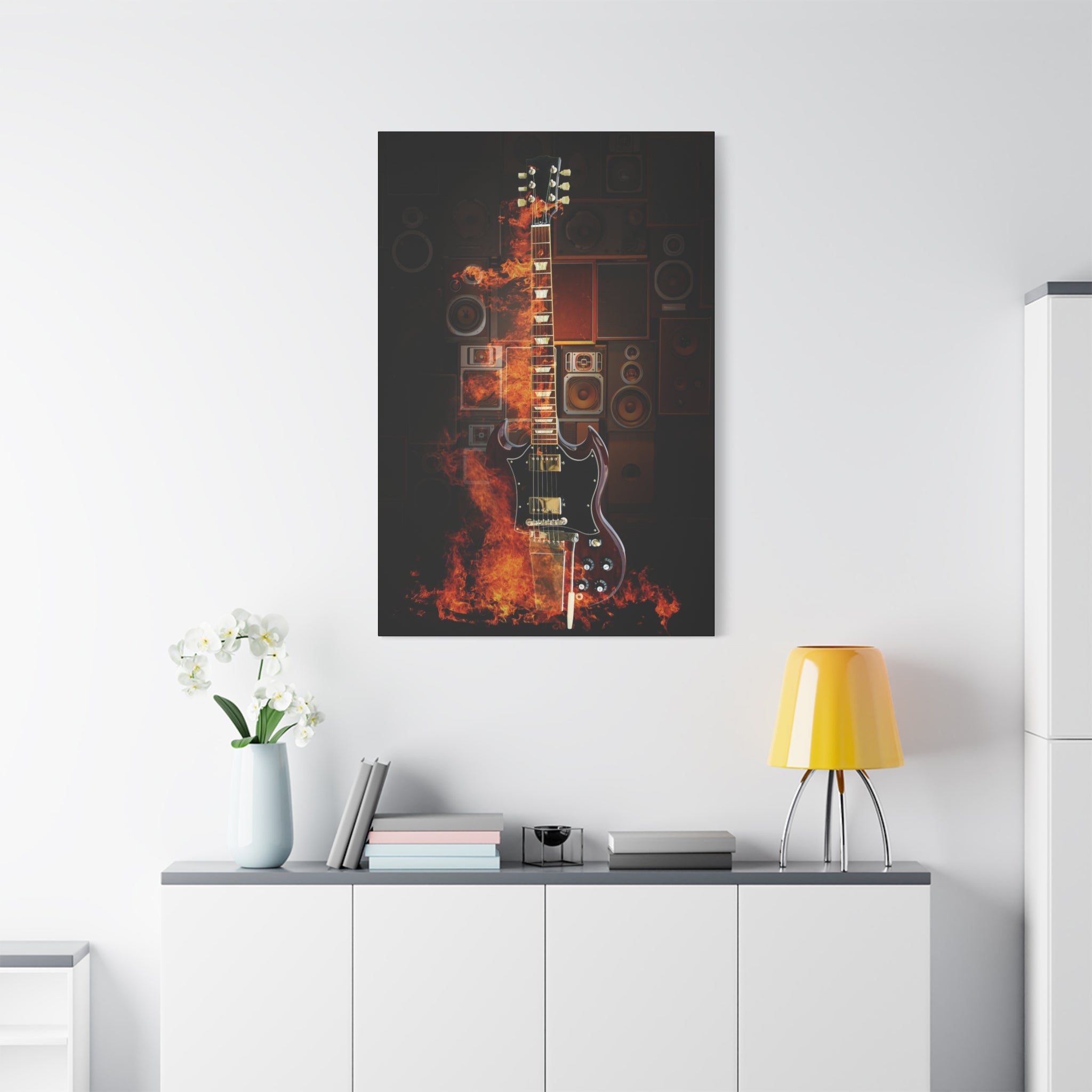canvas-print-rock-n-roll-guitar-in-fire-home-wall-decor-music-art-gift-matte-stretched-wall-art-musicians-gift-guitarist-deco