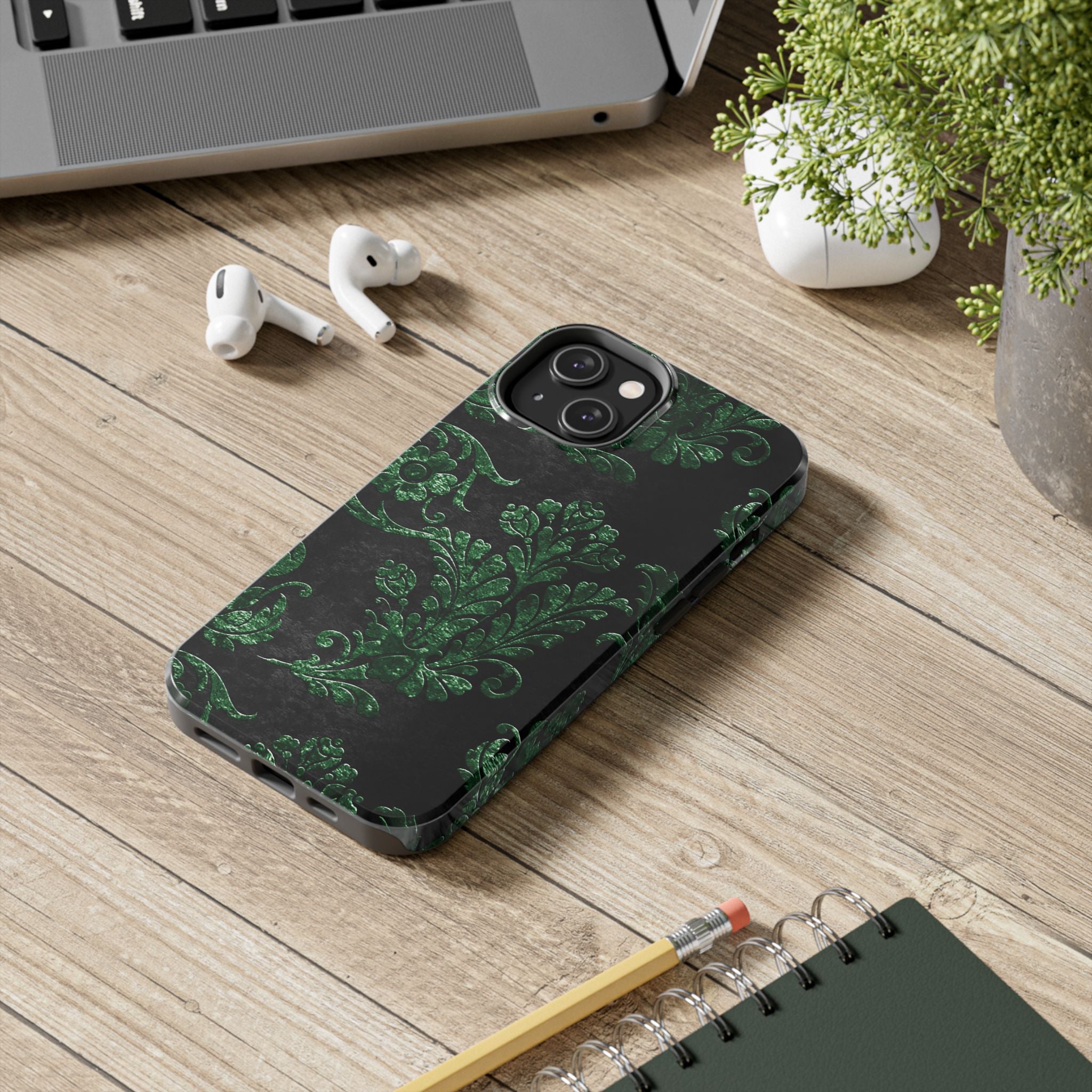 embossed-emerald-velvet-tough-iphone-case-protective-iphone-cover-heavy-duty-iphone-case-rugged-phone-case-durable-smartphone