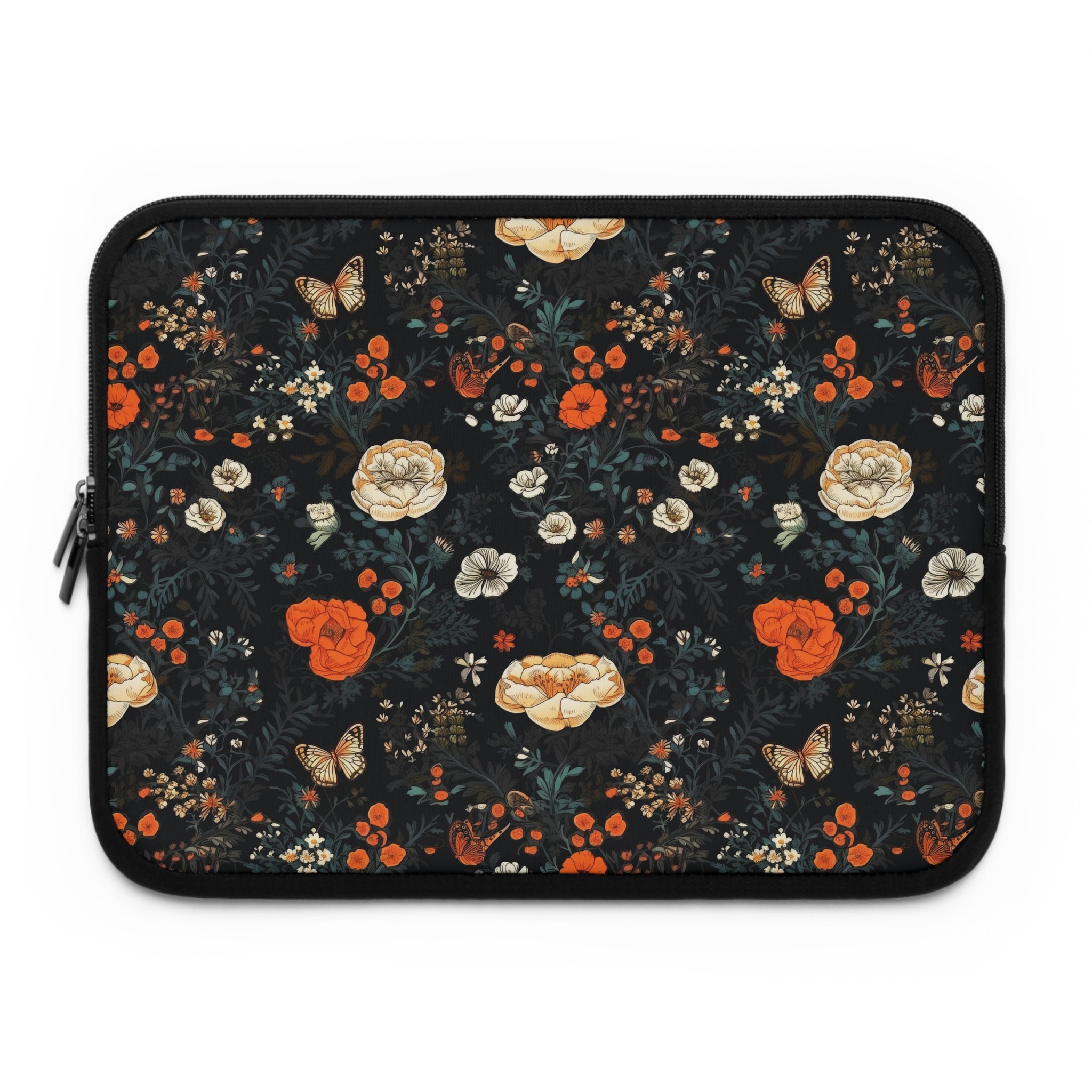 laptop-sleeve-cottagecore-dark-flowers-butterfly-sleeve-macbook-air-sleeve-floral-computer-bag-tech-case-tablet-cover